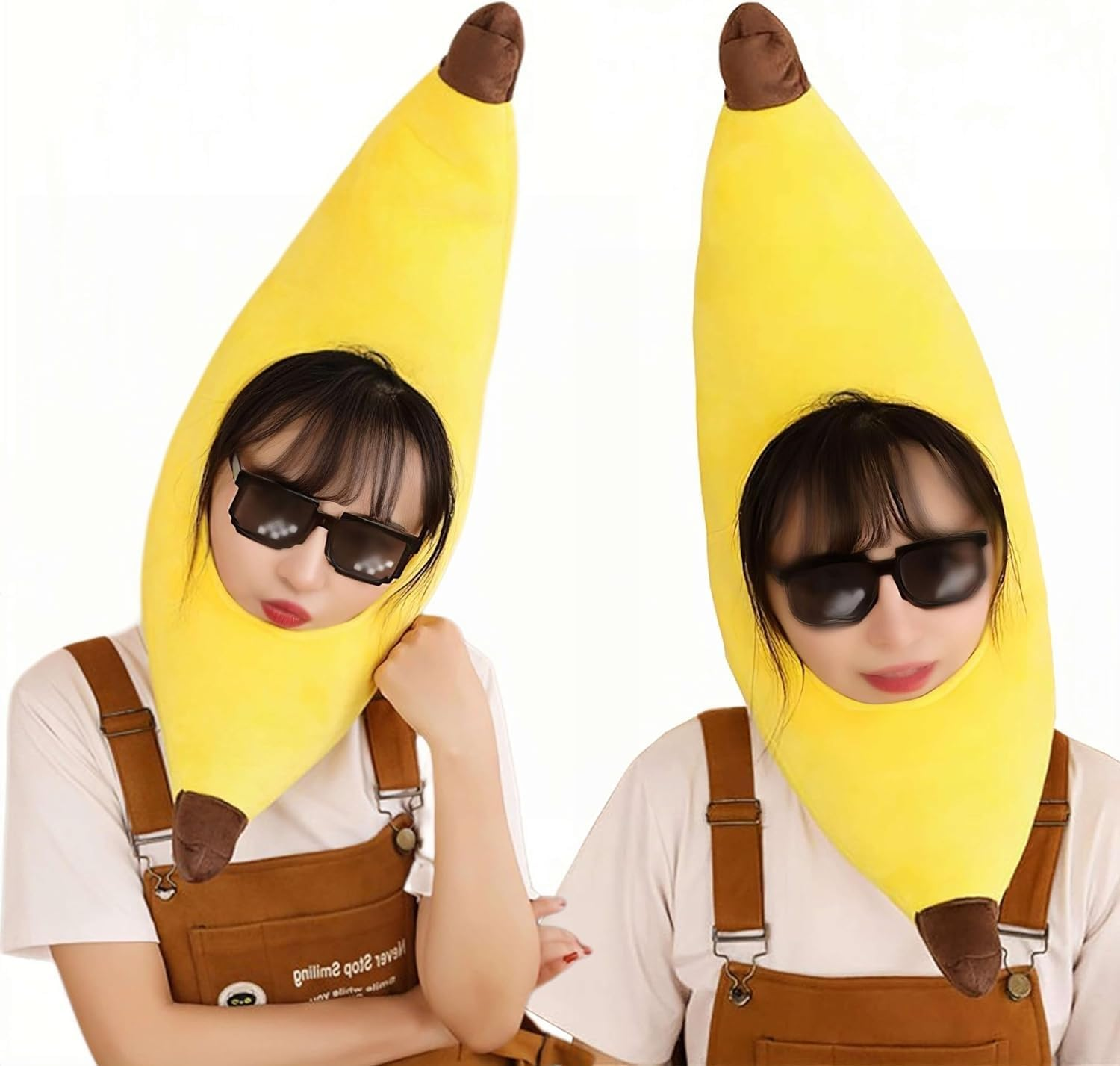 Fesfun Banana Hat Animal Costume Accessories Cap Funny Gift Halloween Easter Party Birthday Christmas Head Cover Mask Headgear Hood Headpiece Clothing Kids Adult Children Women Cosplay image number 5