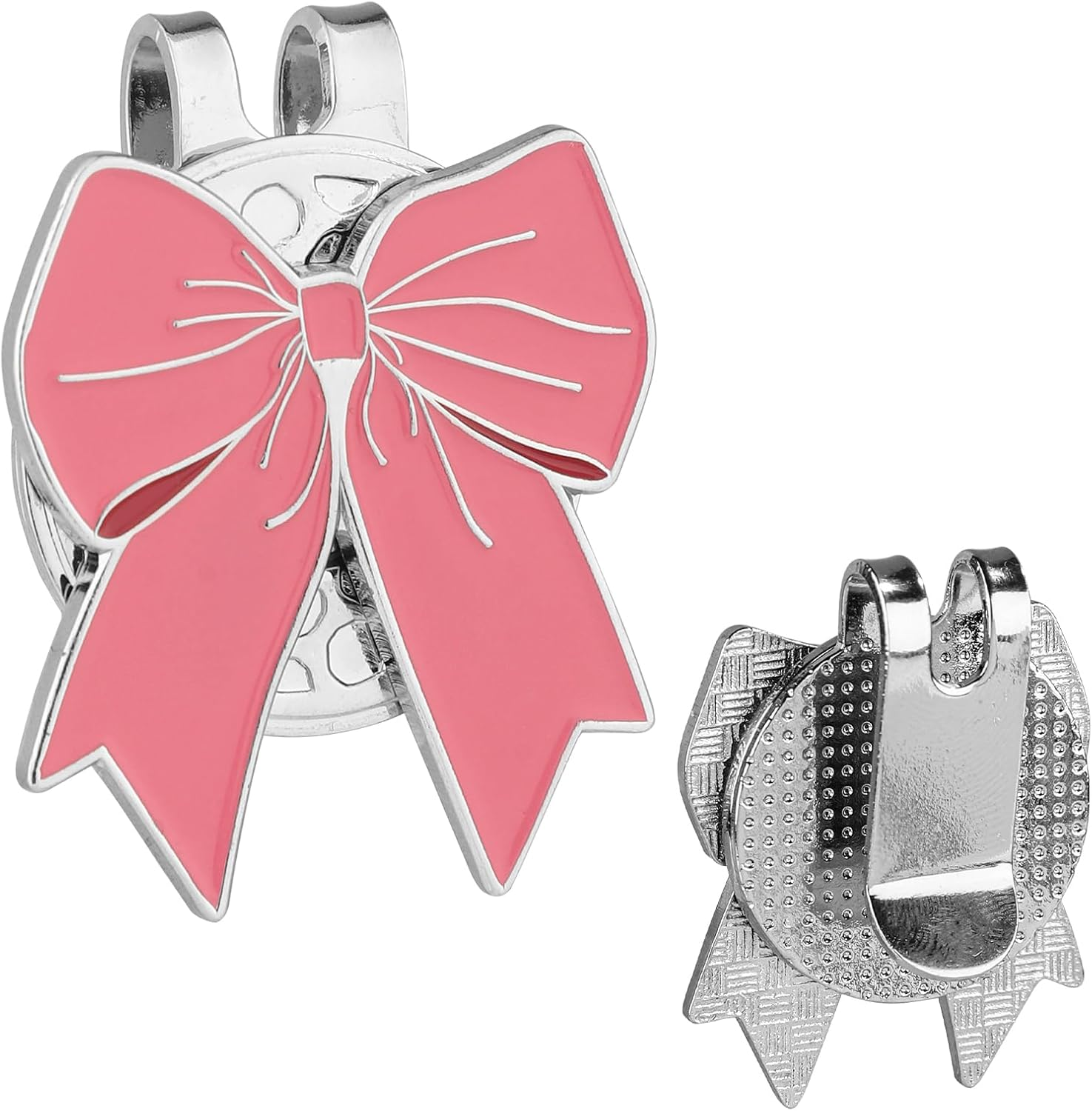 Golf Ball Marker Hat Clip, Pink Bow Shape Golf Hat Clip Strong Magnetic Golf Ball Marker Accessories for Men Women Golfer Gifts image number 5