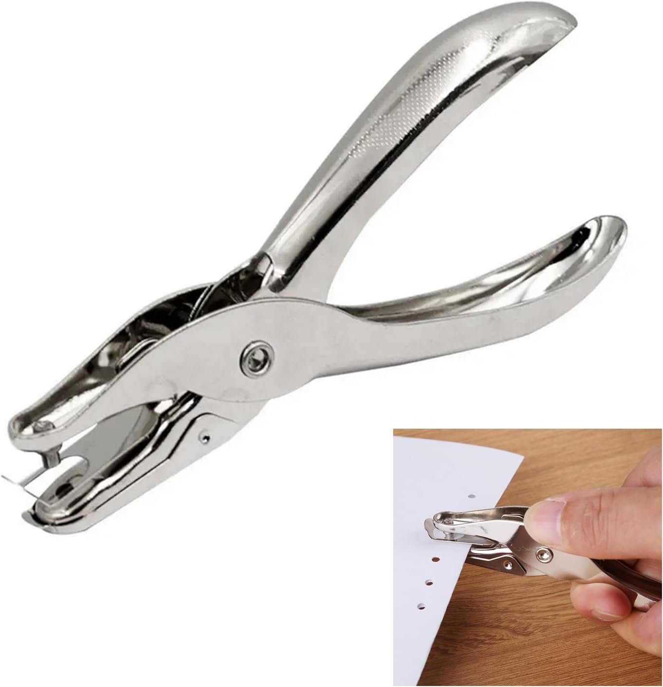 KOZTOL 3Mm Paper Hole Puncher, Single Hole Punch, Mini Hole Puncher for DIY Craft Paper Tags (Silver) image number 4