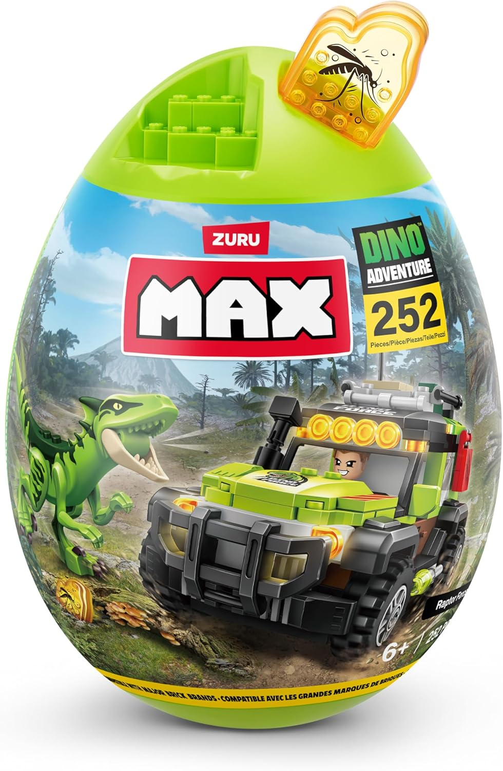 ZURU MAX Build Dino Escape Egg Capsule 252 Bricks image number 1