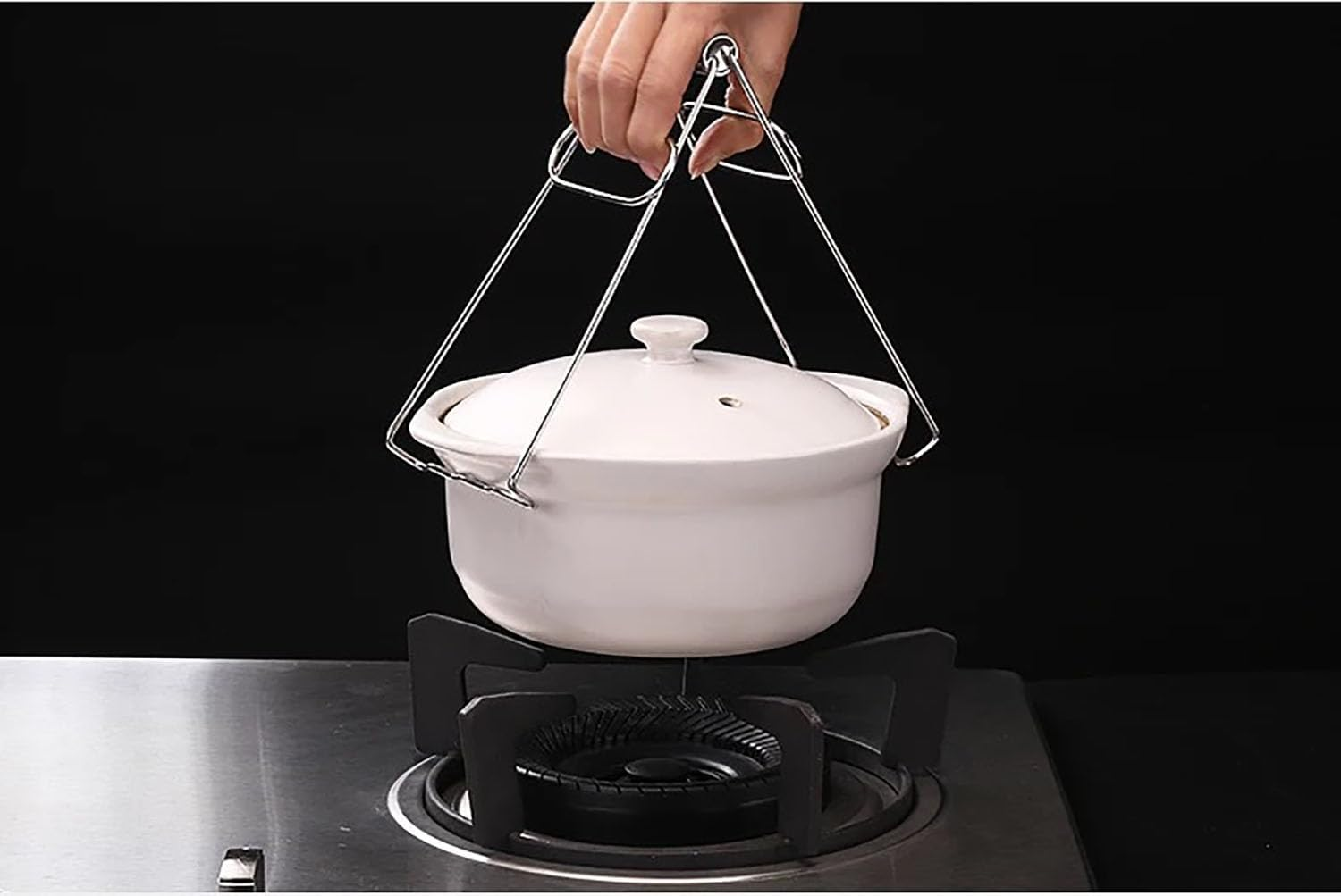 Stainless Steel Hot Plate Bowl Gripper Hot Dish Gripper Clip Foldable Cooking Clip Tool for Kitchen image number 1