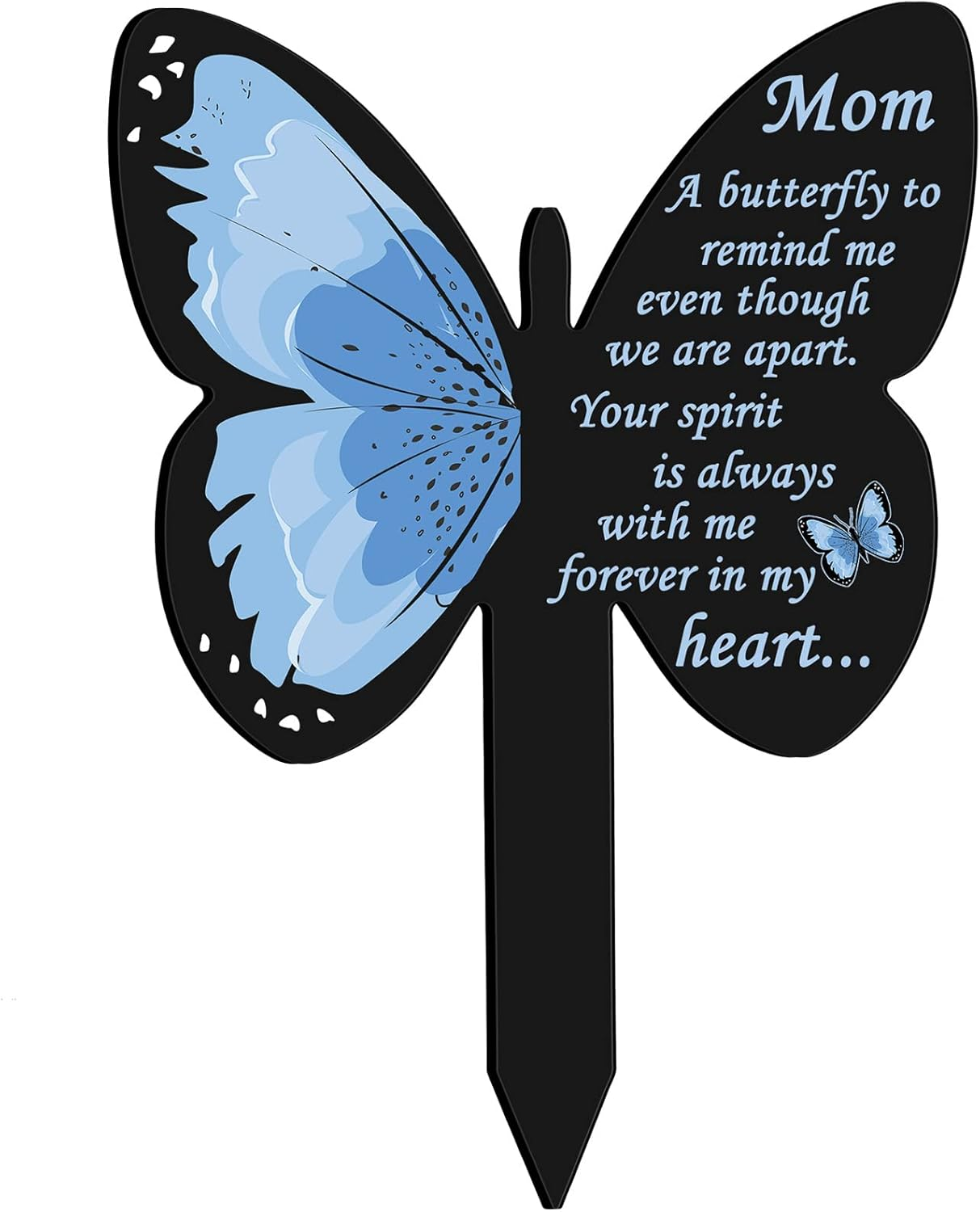 Geosar Mom Memorial Stakes Cemetery Grave Plaque Stake Markers Memorial Butterfly Plaques for Outdoors Sympathy Garden Stake Acrylic Waterproof Garden Grave Decoration(Elegant Style) image number 1