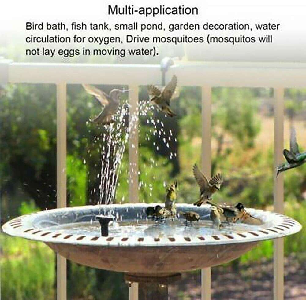Solar Fountain Pump, Solar Powered Birdbath Fountain Pump, Solar Fountain Pump for Bird Bath, Floating Water Fountain Pump, Garden Water Pump Outdoor Water Feature for Garden, Birdbath, Pool image number 1