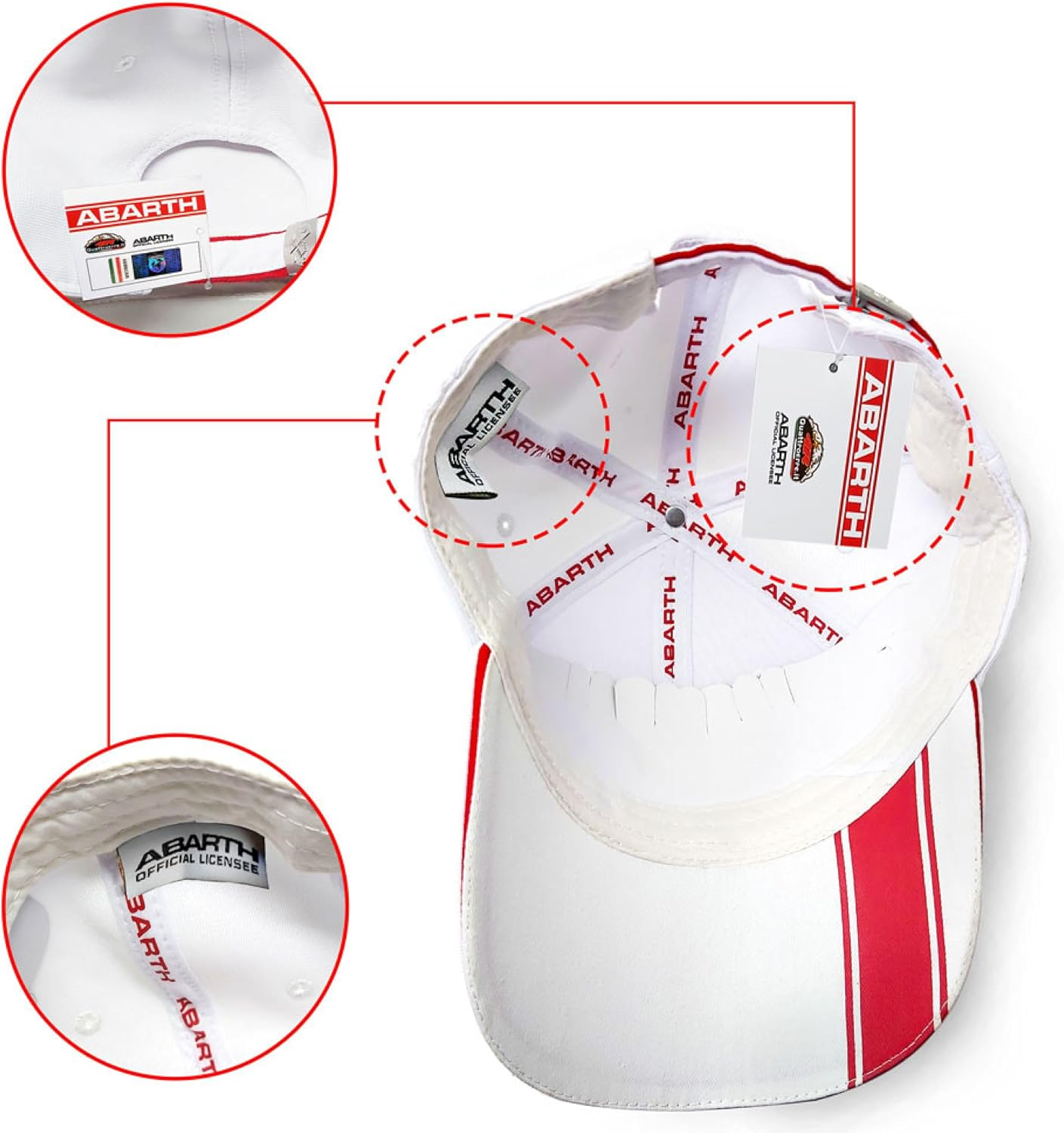 Abarth White Curved Visor Hat - White image number 4