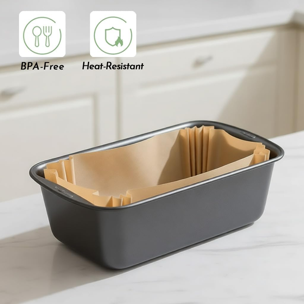Loaf Pan Liners, 2Lb 9X5 Non-Stick Loaf Pan Parchment Liners for Baking Bread, Disposable Bread Pan Liners (100)