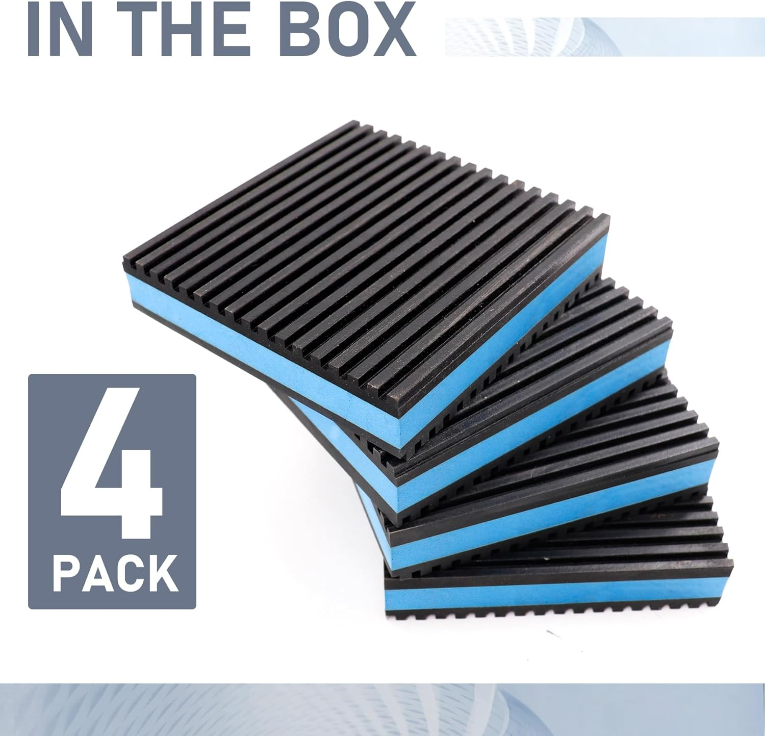 Flamorrow Rubber anti Vibration Pads, 3 X 3 X 7/8 Inch Heavy Duty EVA Anti-Vibration Isolation Pads for Air Compressor, HVAC, Air Conditioner Unit, Treadmill, Pack of 4 image number 4