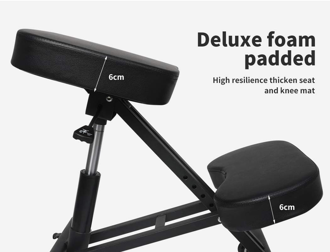 Levede Ergonomic Kneeling Chair, Adjustable Stool Home Office Chairs Work Computer Reading Chair Desk Chair Cross Legged Chair, Improve Your Posture with an Angled Seat - Thick Comfortable Cushions image number 5
