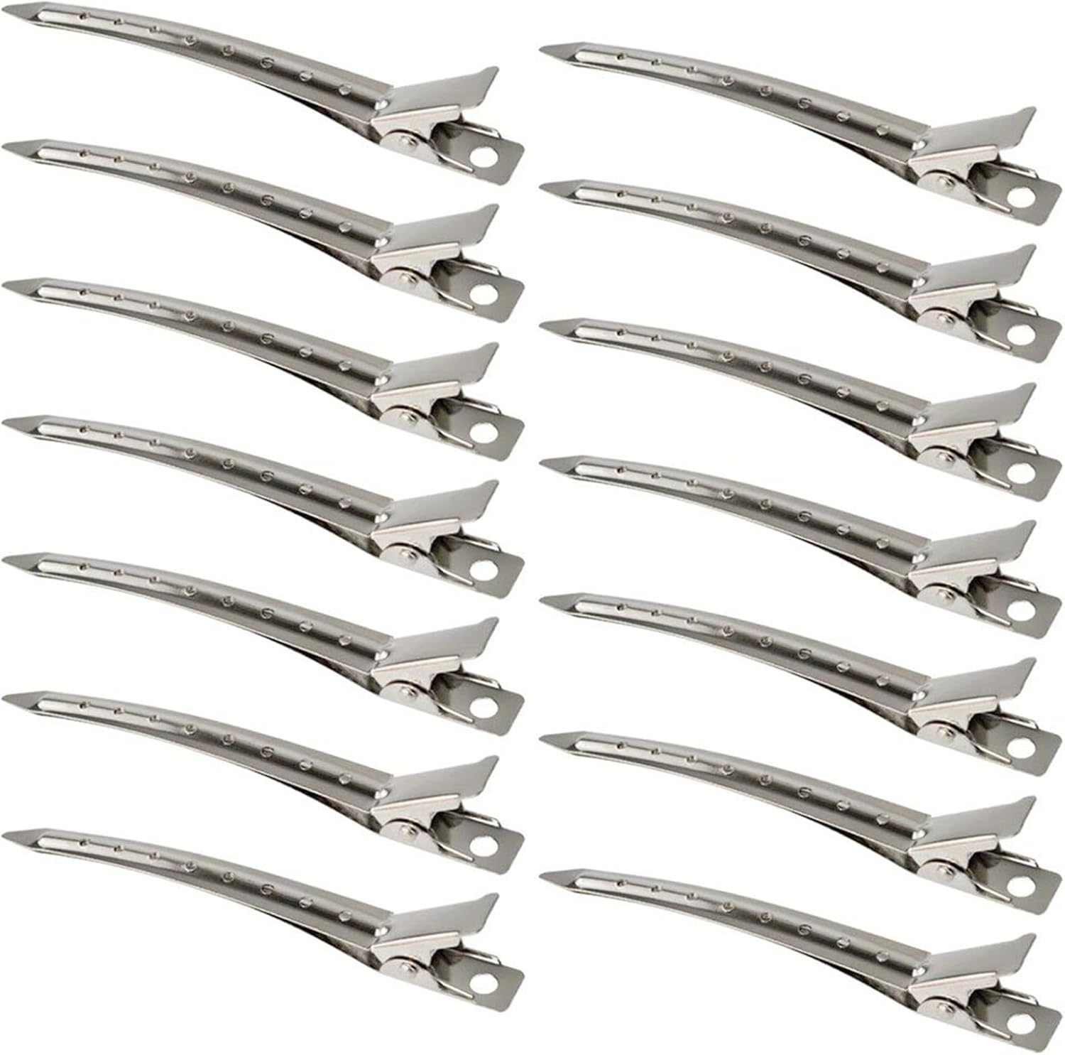 OJIOUI 24 Packs Duck Bill Clips 3.5 Inches Rustproof Metal Alligator Curl Clips with Holes for Hair Styling Haircutting and Makeup (Black, 3.5 Inch/9Cm)