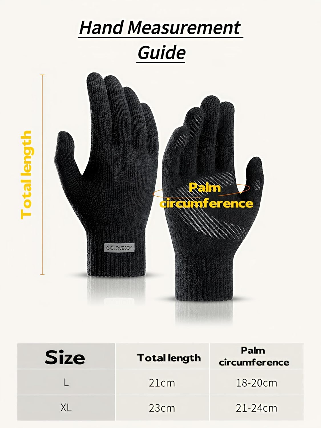Father'S Day Ideal Gift Thermal Knit Gloves,Fleece Lined Winter Gloves for Men,Grey Thick Warm Wool Gloves,Non-Slip & Anti-Pilling,Touchscreen Compatible（L-Xl） image number 2