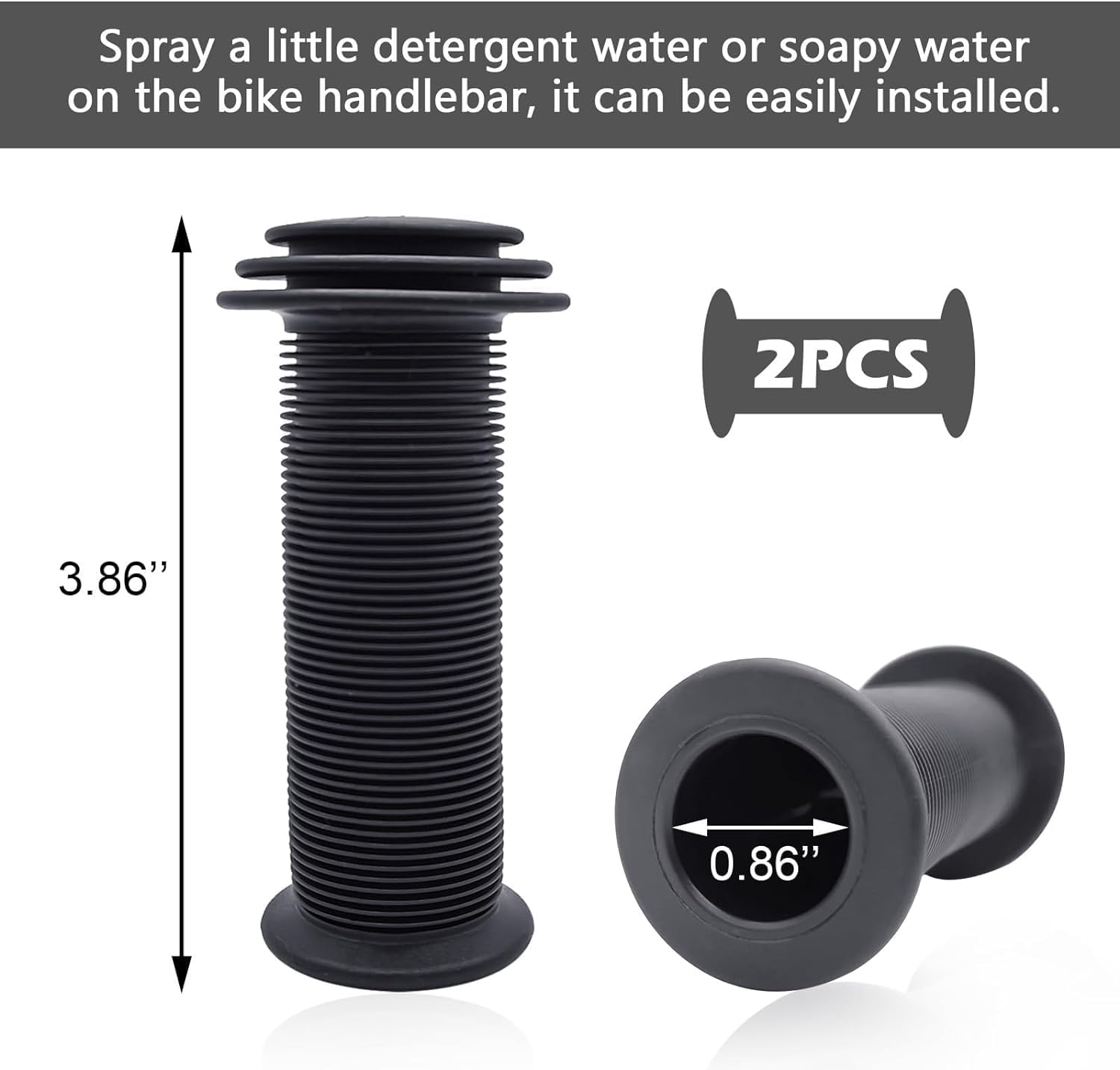 Bike Handlebar Grips,Rubber Bicycle Grips Soft Cycling Grips Non-Slip Bike Handles Grips,Bike Handlebar Rubber Grips,Non-Slip Rubber Bike Grips