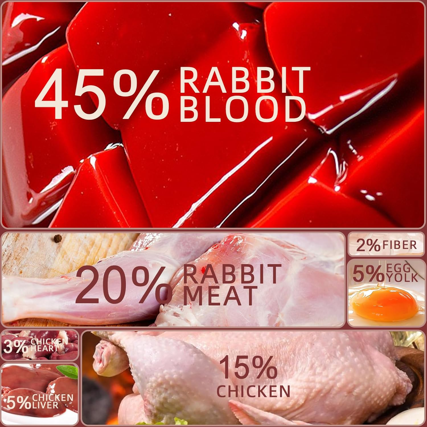 Freeze-Drieds Rabbit Blood in Heart Shape,High Protein Freeze-Dried Pet Food for Dogs Cats, Supplemental Iron.Fresh Ingredient Snacks, 2.1 Oz.S