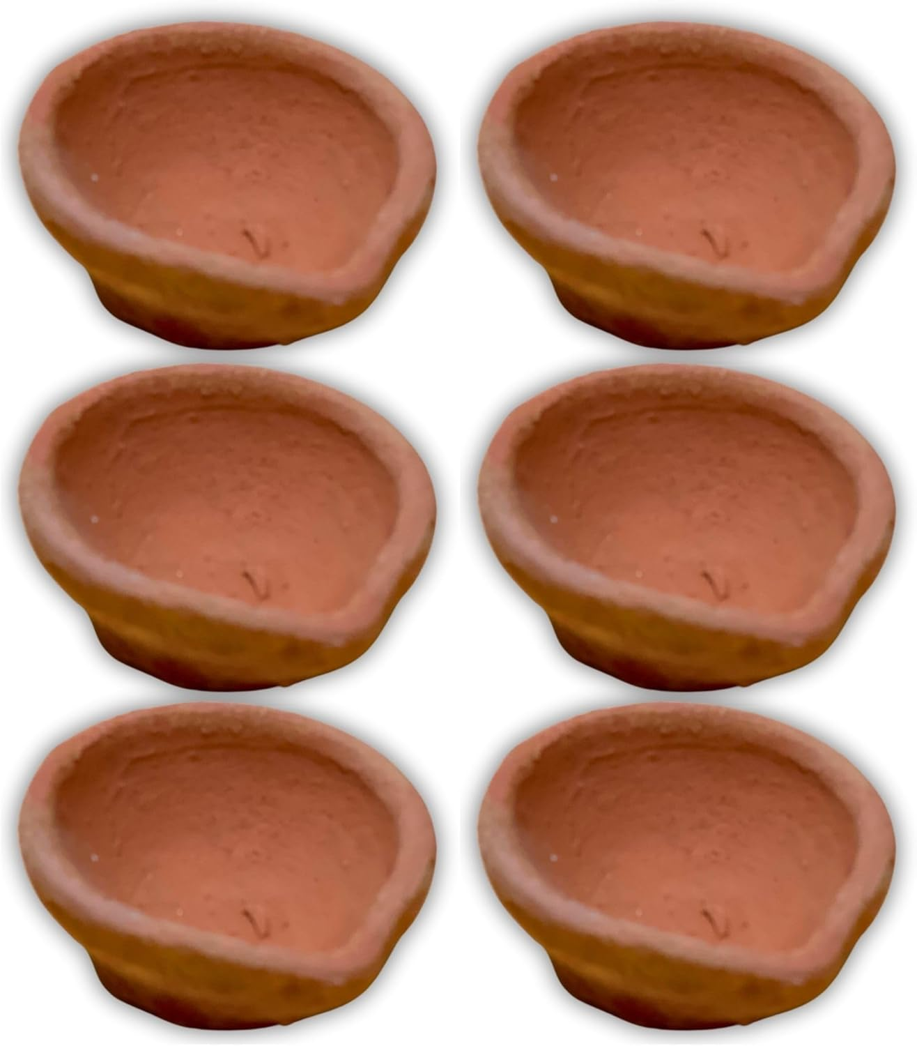 Traditional Handmade Plain Earthen Clay (Mitti) Diya for Diwali, Navratri, Diwali Decor, Home Decoration, Eco-Friendly | 12Pcs Brown image number 2