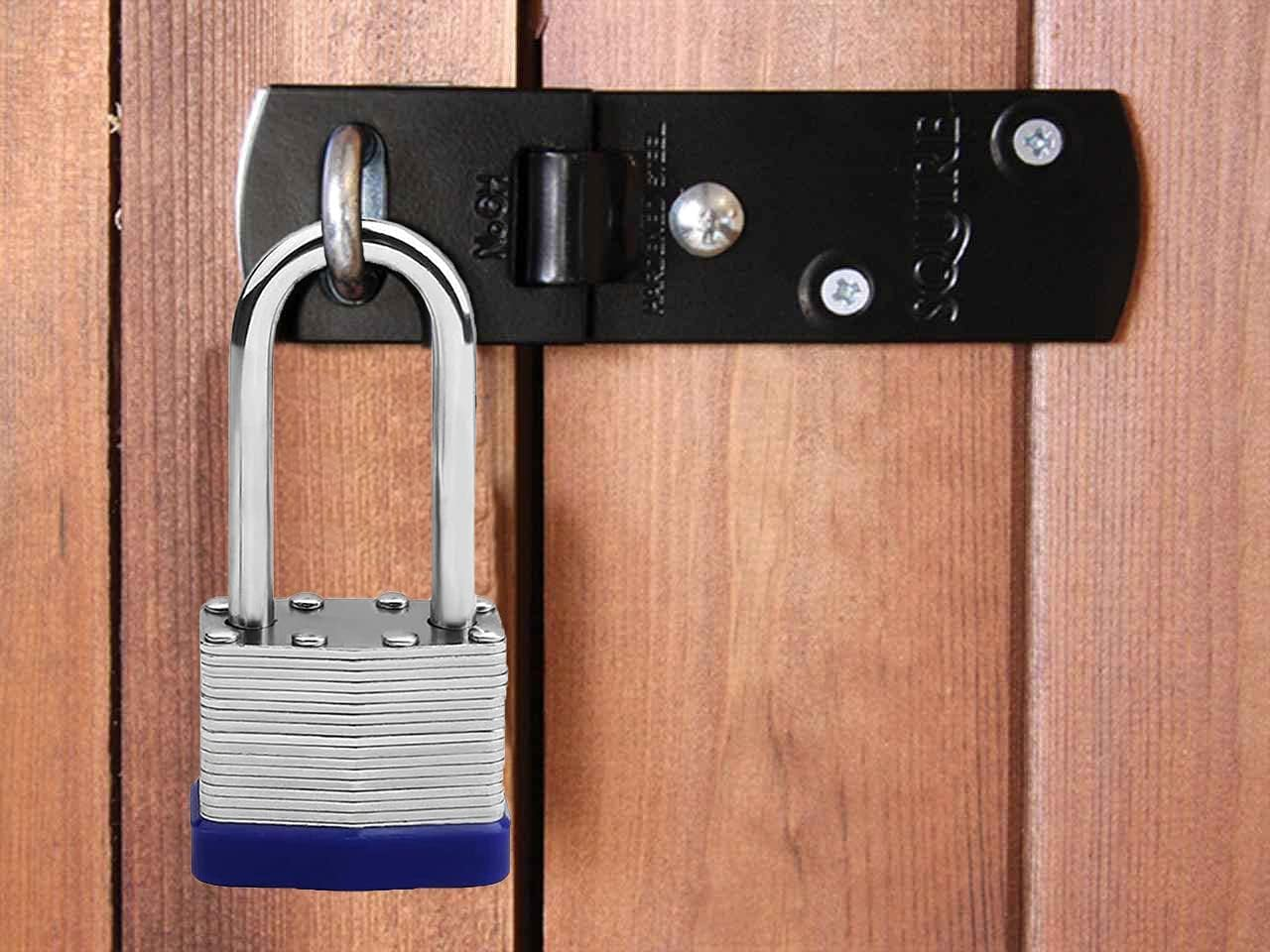 2 Pack Padlock with Keys, Betterjonny 40Mm Long Shackle Padlocks Outdoor Heavy Duty Pad Lock Weatherproof Locks Laminated Steel for Gym Locker School Garage Fence Shed image number 5