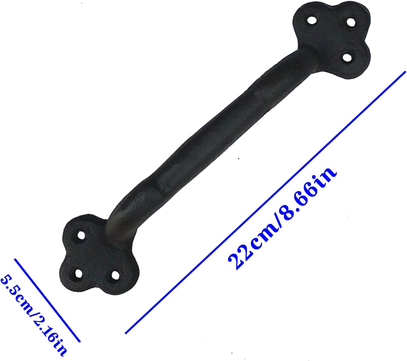 YMAISS Rustic Gate Handle,8.66In Cast Iron Sliding Barn Door Handle,Black Vintage Metal Gate Pull Handle, Fence Handle Antique Long Cabinet Handles,Farmhouse Decor Metal Grab Bar,Sliding Door Pull image number 2