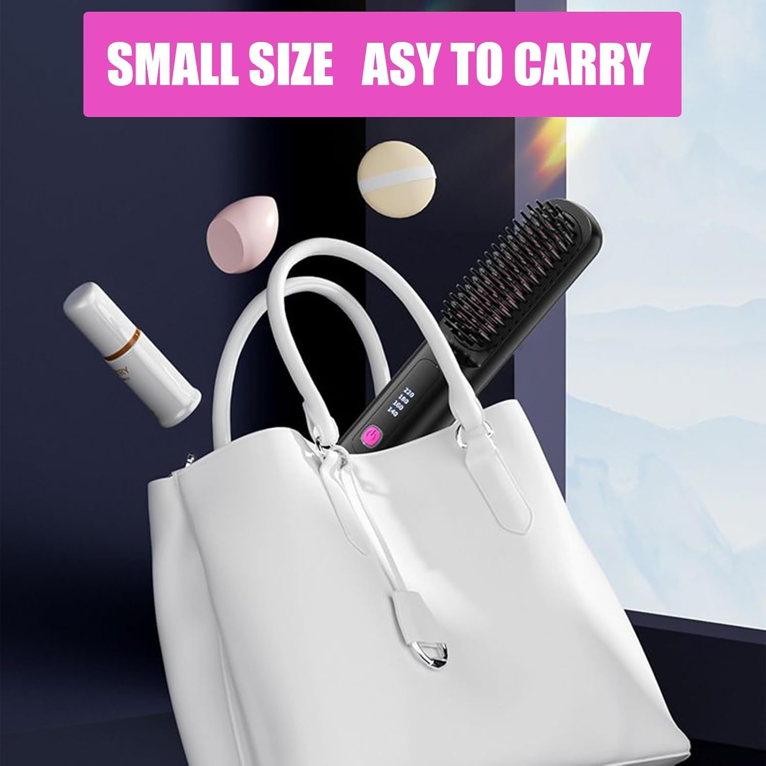 GEUGECY Cordless Straightener - Straight Hair Comb Brush | Rechargeable Fast Heating 4 Levels Adjustable Straightener for Home Styling Women Curling Travel Teens image number 3