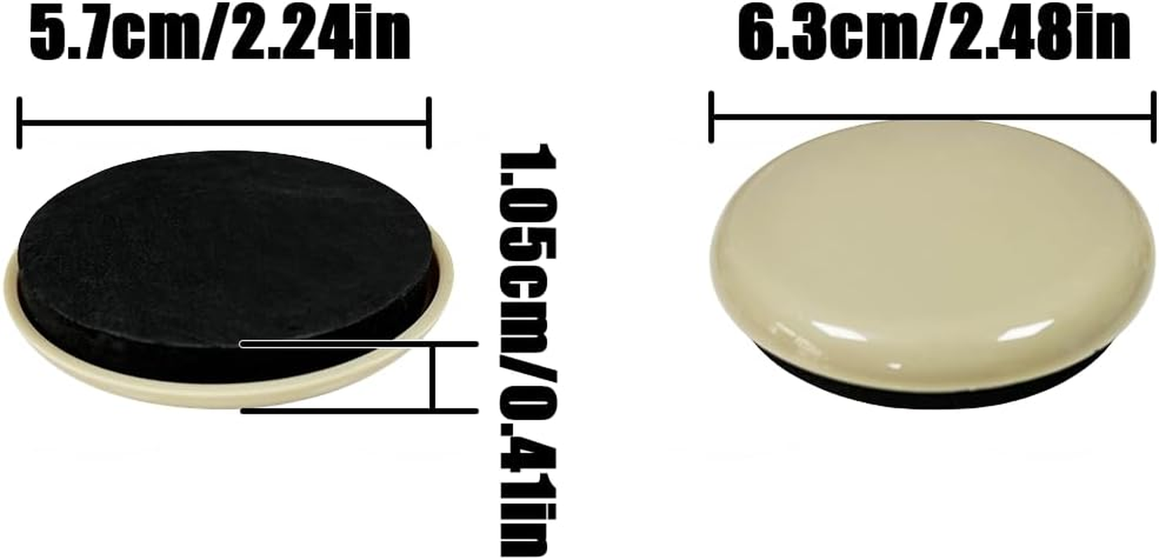 WELANE Furniture Sliders, 16 PCS Furniture Legs Sliders for Carpet, Heavy Furniture (6.3Cm/2.18In) image number 4