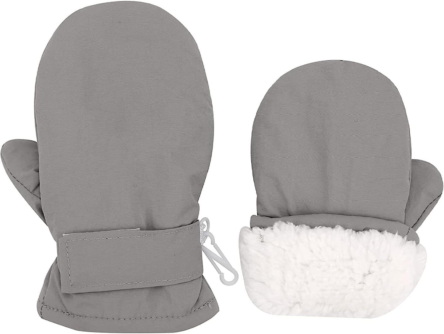 UTTPLL Lined Fleece Toddler Mittens Waterproof Infant Baby Toddler Kids Winter Mittnes Warm Ski Snow Gloves for Boys Girls - B Navy  Grey image number 2