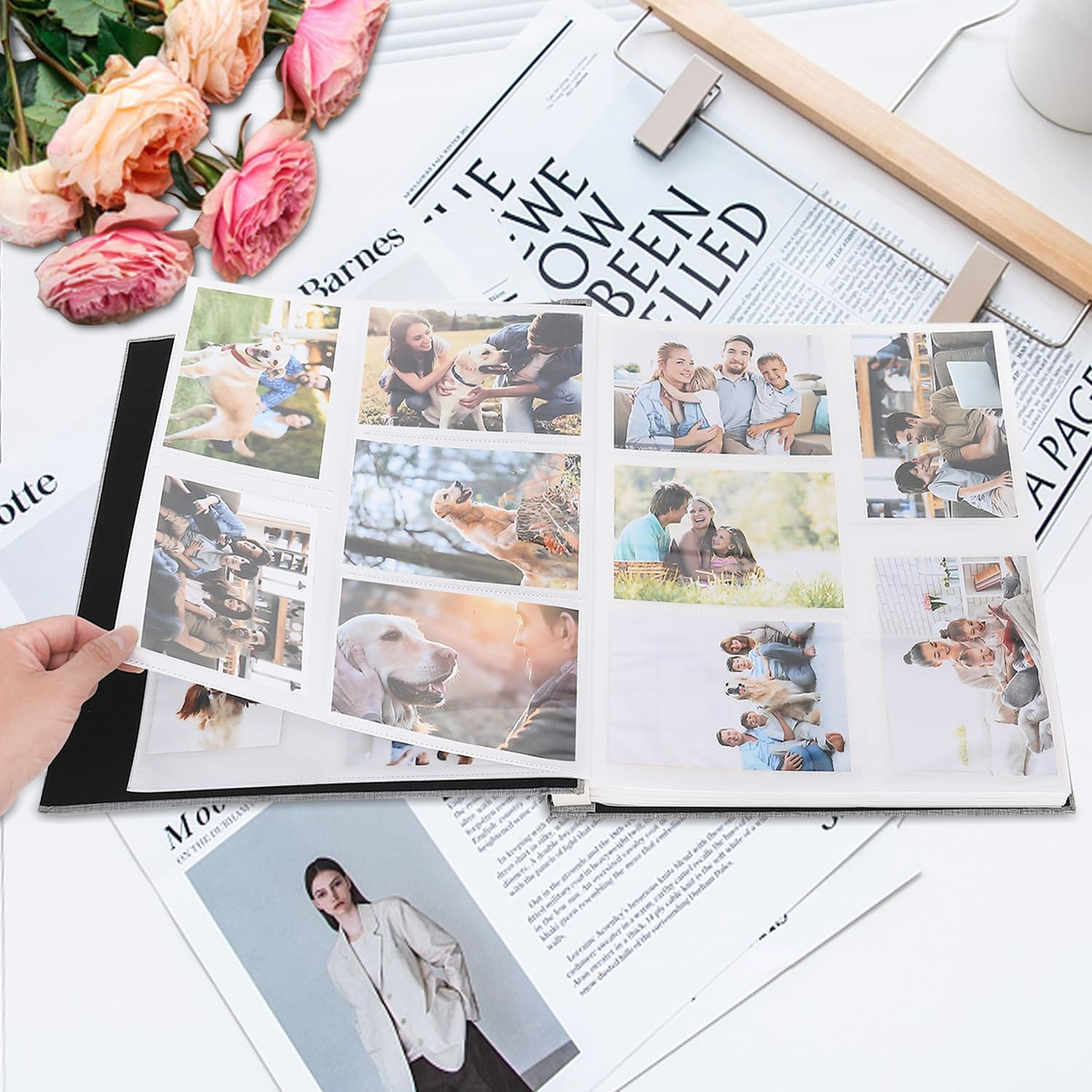 Linen Hardcover Photo Album 4X6 600 Photos Large Capacity for Family Wedding Anniversary Baby Vacation,Blue,600 Pockets