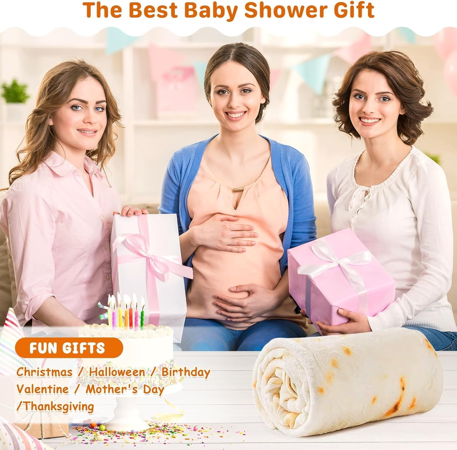 Taco Baby Blanket 285 GSM Flannel - Soft Swaddle Wrap for Newborn & Toddler 0-12 Months, Unisex Shower with Burrito Design, Wearable Snuggle Blanket Tortilla Blanket (36 Inch) image number 3