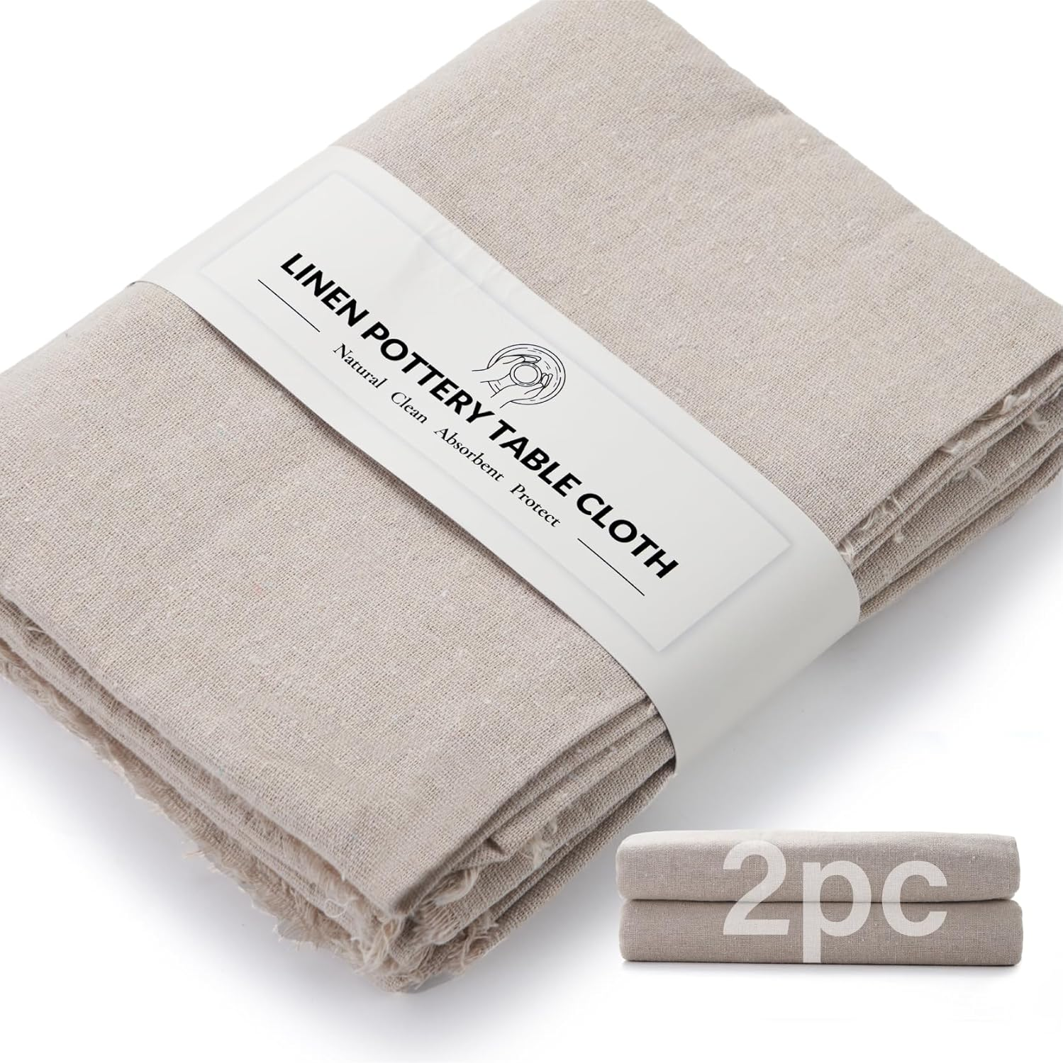 TEMONTIAN Pottery Table Cloth,Pottery Tools and Supplies,Printing Texture, Linen Blend, 40X60 Inches - Absorbent & Durable for Clay Work (3 Pc) image number 1