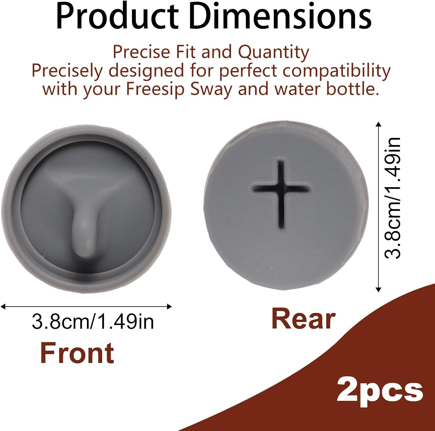 Leak-Proof Stoppers and Gaskets Set, 2Pcs Stoppers for Owala Freesip Sway 30Oz 40Oz and 2Pcs Gaskets for Owala Freesip Sway/Tumbler 40Oz Grey Silicone Sports Water Bottle Accessories image number 4
