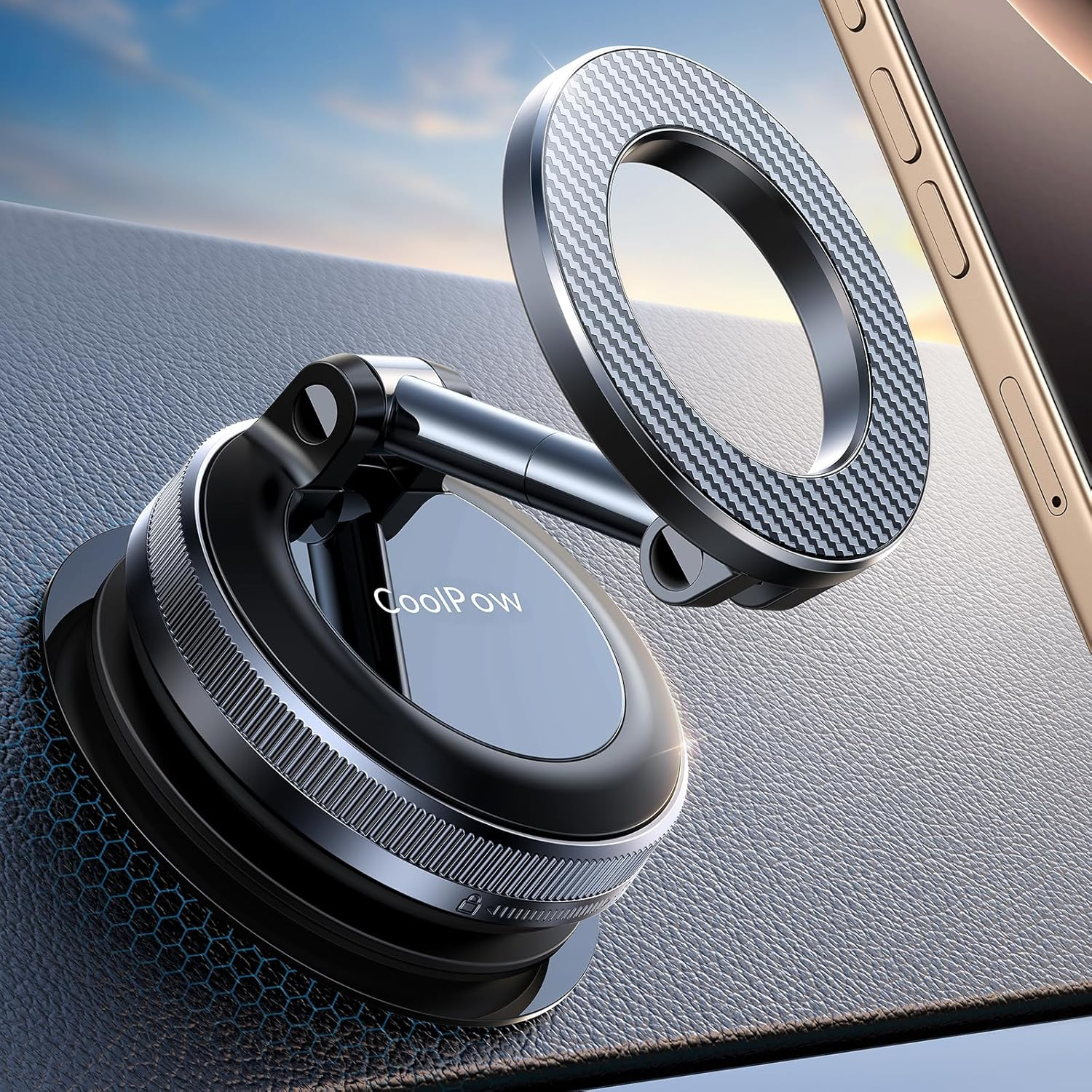 Coolpow Vacuum Magnetic Car Phone Holder【Strongest Magnet Power】 image number 1