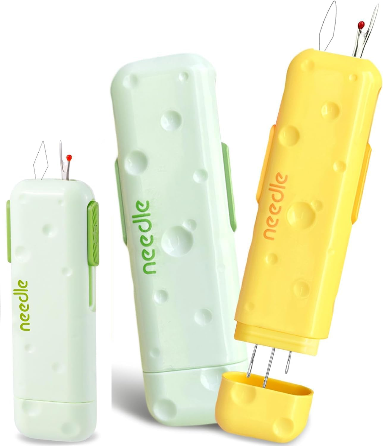 3 Pcs Needle Threader & Seam Ripper Set - 3-In-1 Multifunctional Sewing Tool Kit with Needle Storage Box | Essential Quilting & Sewing Supplies for Precision Stitch Removal Threading image number 1