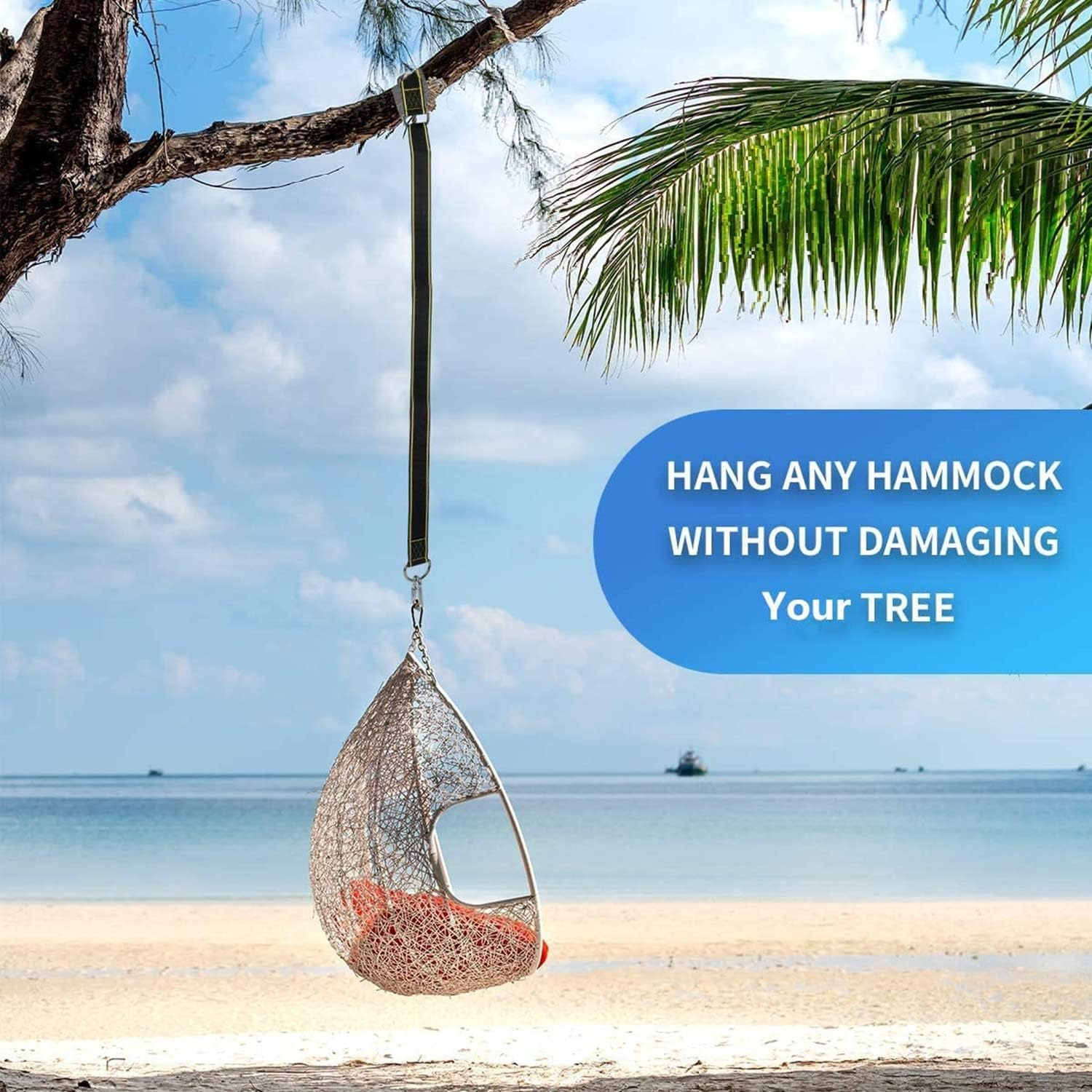 Extra Long Tree Swing Straps, 10FT Tree Swing Hanging Straps Kit Holds 1800 Lbs with Tree Protector, Heavy Duty Carabiner Perfect for Swings & Hammocks image number 6