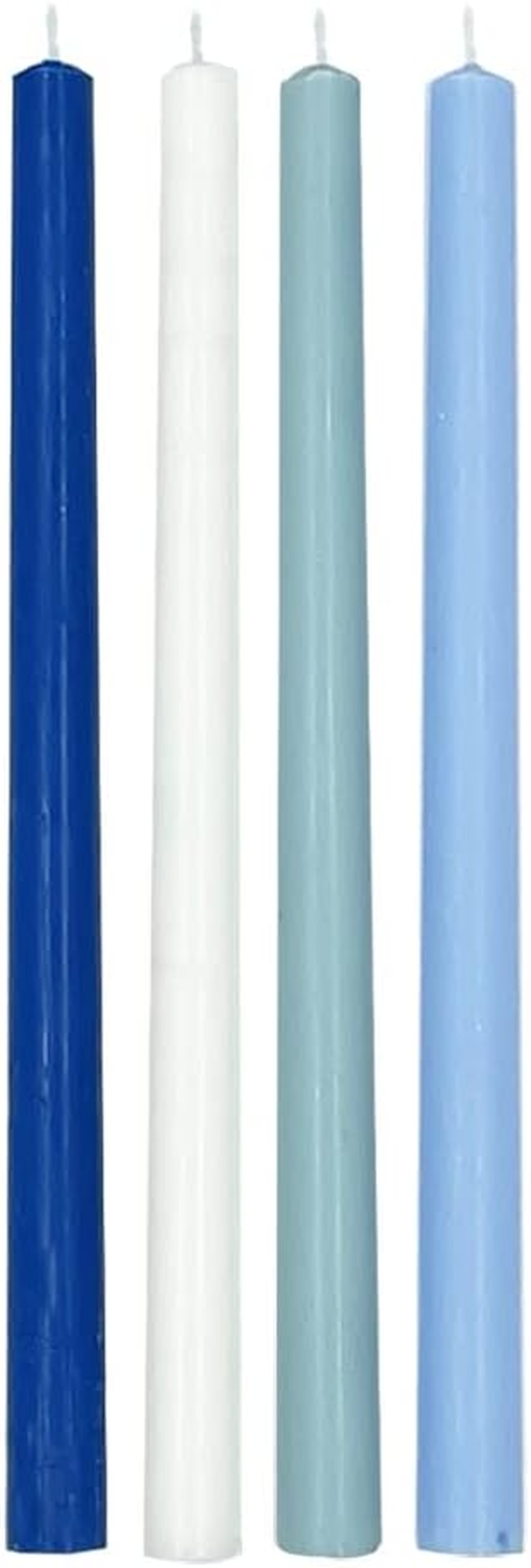 The Dreidel Company Deluxe Tapered Pastel Blue and White Hanukkah Menorah Candles for All 8 Nights of Chanukah - Muted Rainbow image number 2