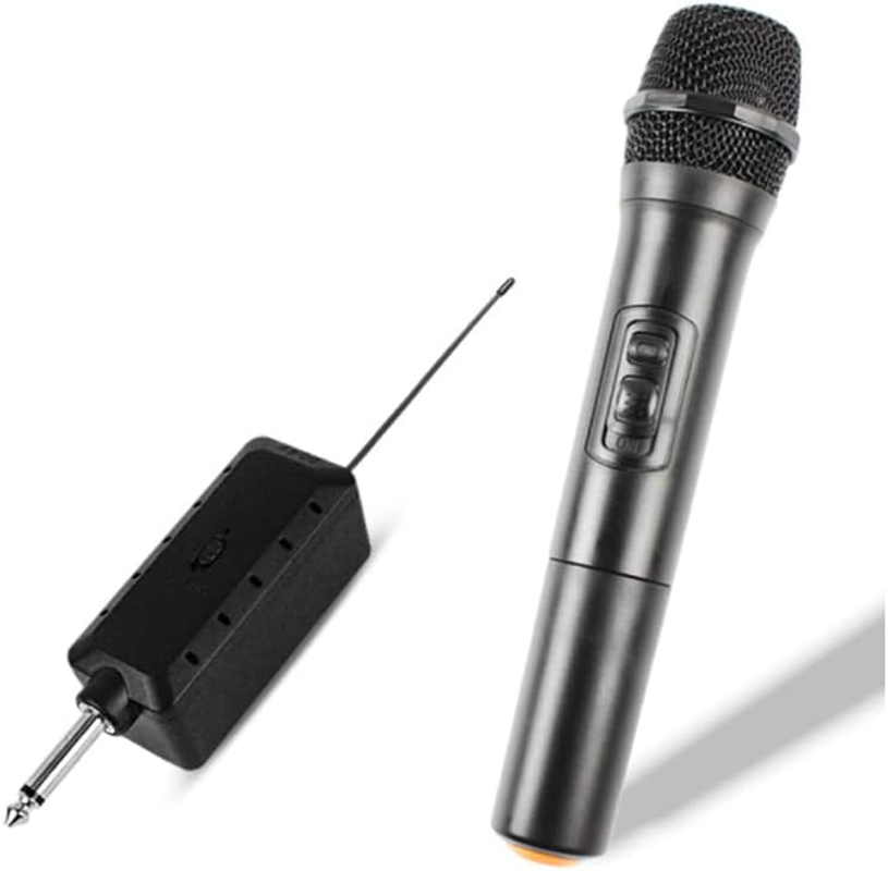 ZONADA Single Wireless Microphone, Rechargeable Mic System with Receiver and Anti-Slip Ring, 30-100 Meters Transmission Distance for Karaoke Singing, Public Speech, Wedding, Stage, Outdoor Activity image number 3