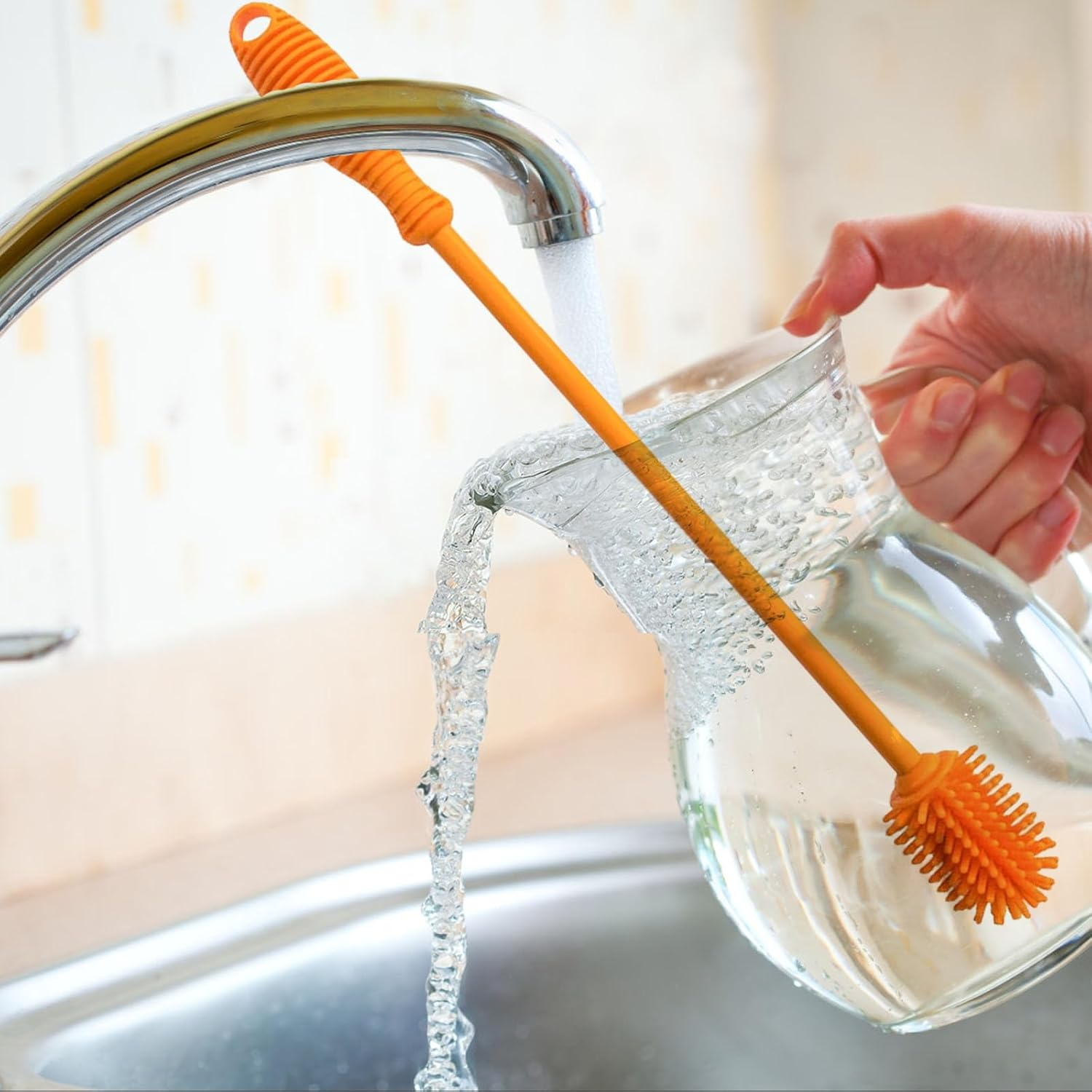 Silicone Bottle Cleaning Brush, 38Cm(15Inch) Long Handle Narrow Neck Brush for Baby Bottles, Hydro Flask, Sports Bottles & Glassware, Flexible & Durable for Small Openings, 1 Pack image number 5