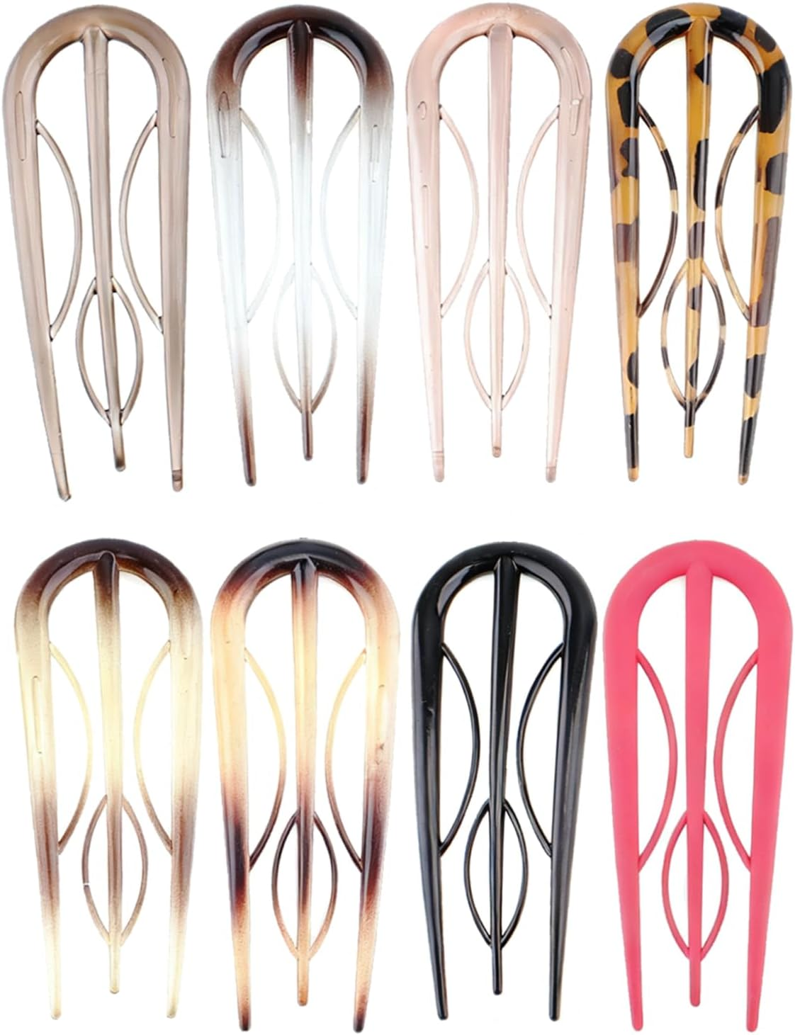 8 Pcsfrench Hair Clips, U-Shaped French Hair Pins for Women, Retro U French Pins Hairpins for Women Twist Clips for Buns Hairstyle Accessories(8 Colors) image number 4