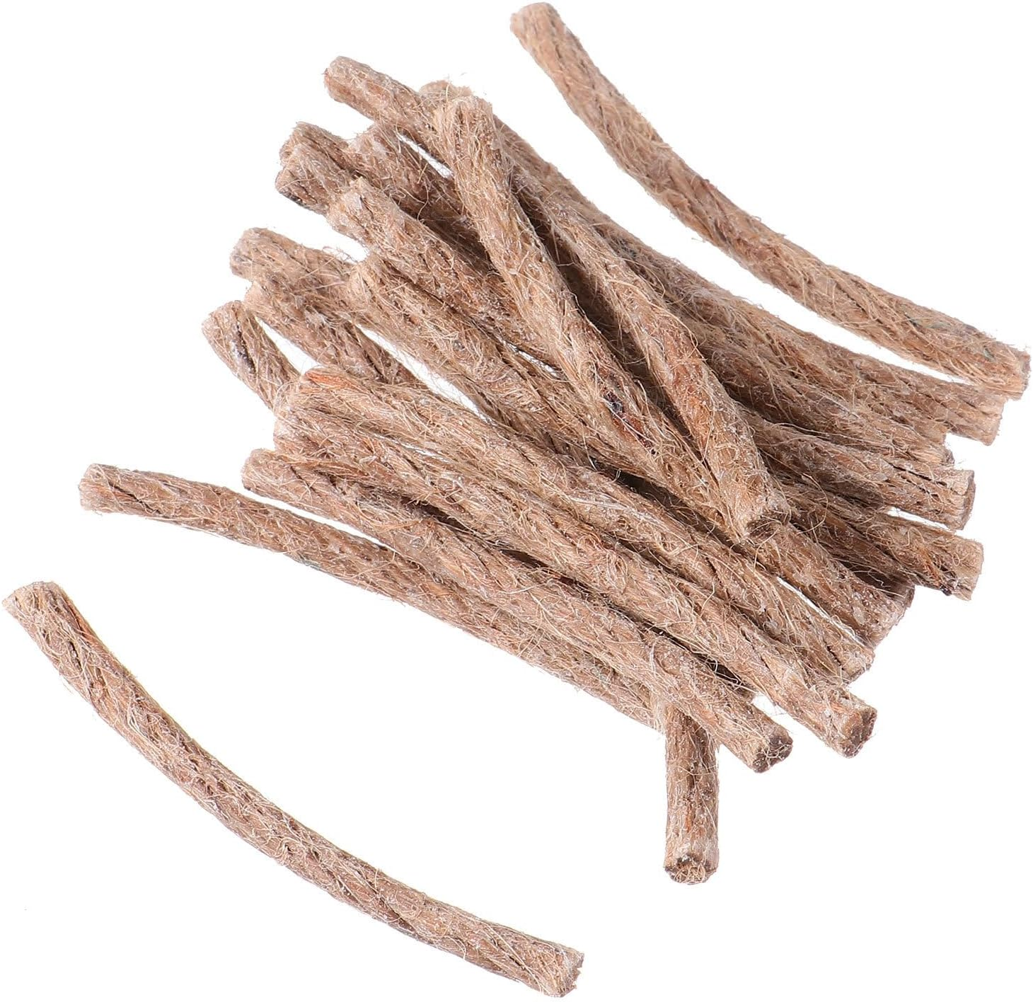 WOONEKY Camping Fire Starter Rope Wick 20Pcs Set Wax-Infused Jute Cord for Hiking Outdoor Survival and Barbecue Use image number 5