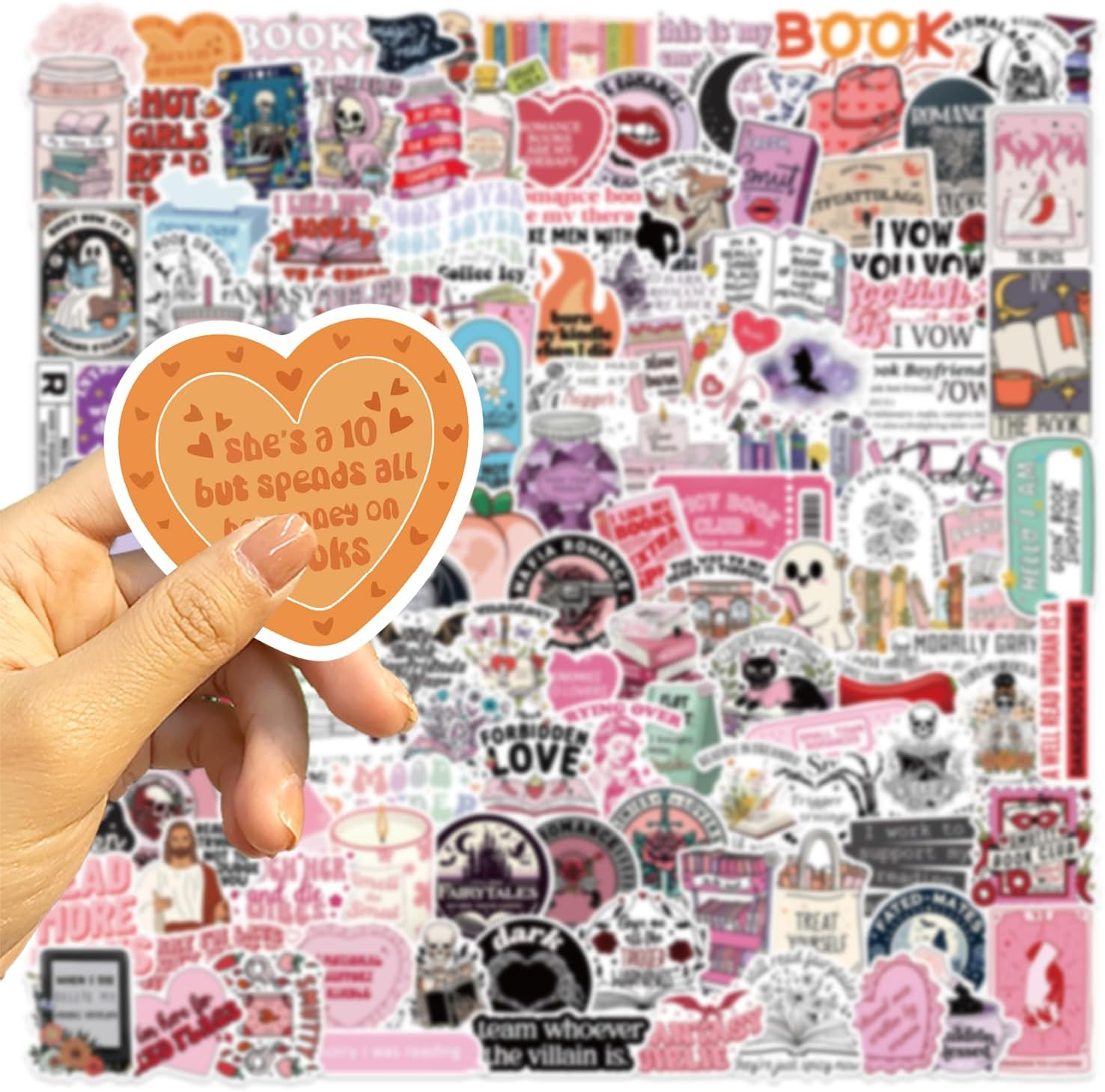 150PCS Romance & Dark Academia Book Stickers, Gothic Bookish Vinyl Stickers for Readers, Book Lovers Stickers Pack for Laptops, Water Bottles, Journals, Waterproof Decals image number 4