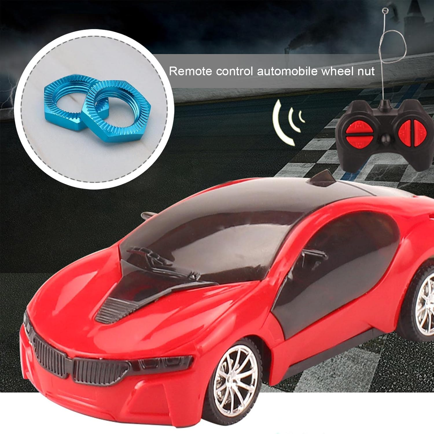 Emsea 4PCS 17Mm Aluminum Alloy Wheel Nut Compatible with RC Car Wheel Hex Hub Nut Thread 1.0Mm for 1/8 Car 17Mm Spanner 12Mm Thread Diameter Upgraded Parts Blue image number 6