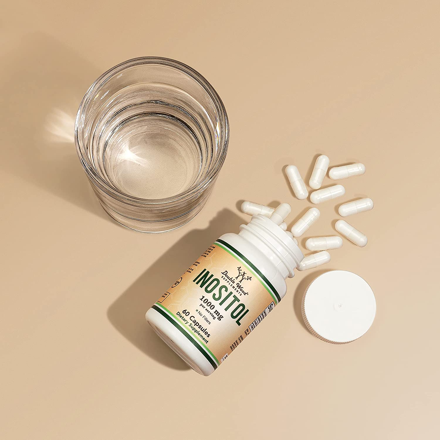 Inositol Capsules (Myo Inositol) 1000Mg Health Support for Women (60 Count)(No Fillers, Vegan Safe, Gluten Free) by Double Wood