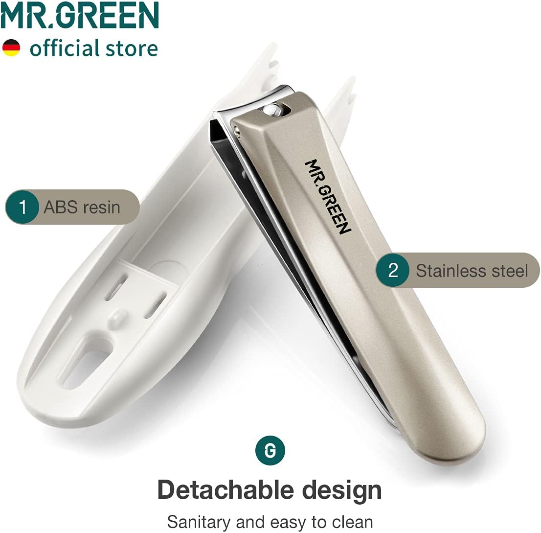 MR.GREEN Nail Clippers anti Splash Fingernail Cutter Stainless Steel Manicure Tools Nail Scissors Detachable Design Nail Trimmer (Medium) image number 6