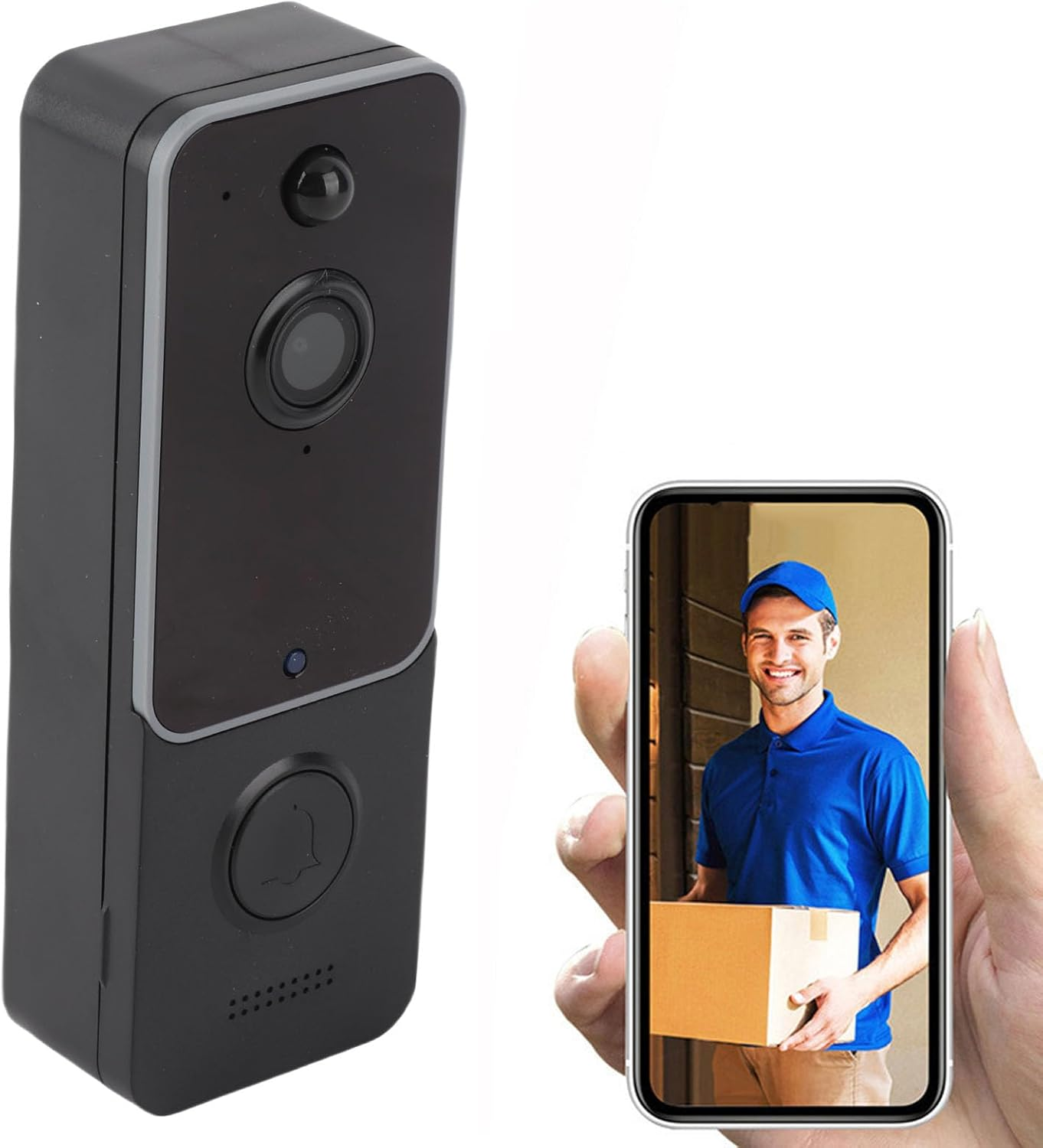 Smart Video Doorbell Camera 1080P HD Infrared Night2.4Ghz Wireless 2 Way, Black for Smart Home Security System with Aiwit App Connectivity image number 3
