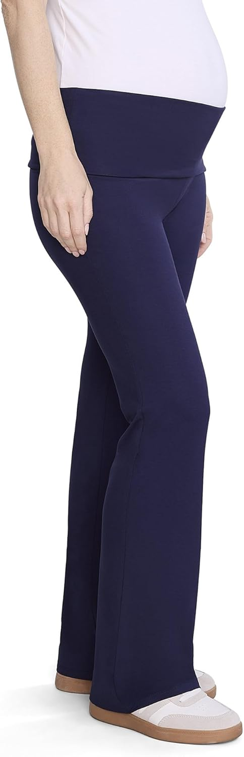 Motherhood Maternity Women'S Full Length Roll over Waist Flare Pregnancy Legging image number 3