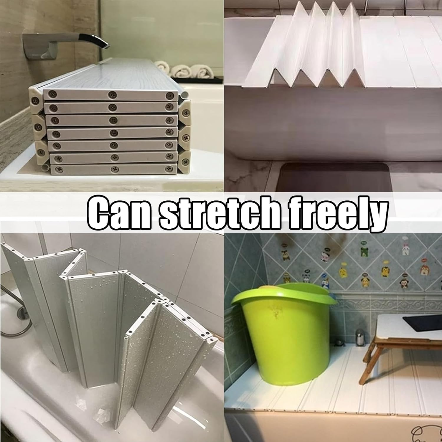 Foldable Bathtub Tray Bath Tub Cover Lid, Bathtub Cover Insulation Dust Cover PVC Shutter Fit Most Tubs, Can Store Wine Glass, Tablets Insulation Plate for Bathroom, Home(170X66X0.65Cm) image number 1