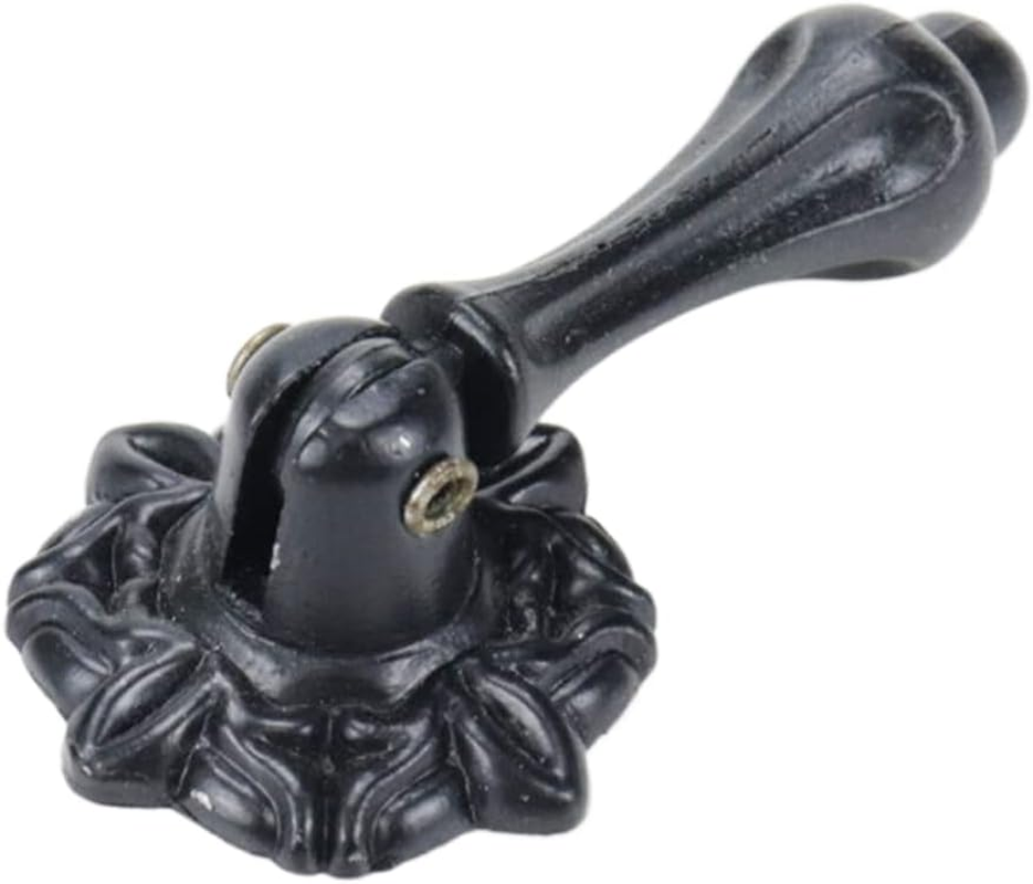 5 Pcs Antique Drawer Cabinet Pull Knobs, Decorative Tear Drop Handle Pull Knob Furniture Drop Knobs Black Metal Hardware Pull for Cabinet Drawer Closet Dresser Jewelry Box (Black)