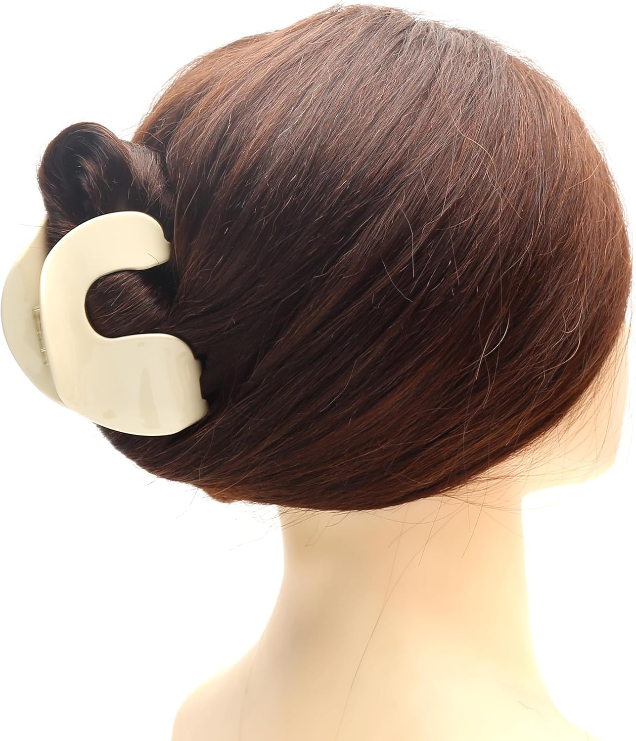 Acetate Large Hair Clip Beautiful Women'S Hair Clip Headpiece Elegant Hair Accessory (White) - Black White image number 4