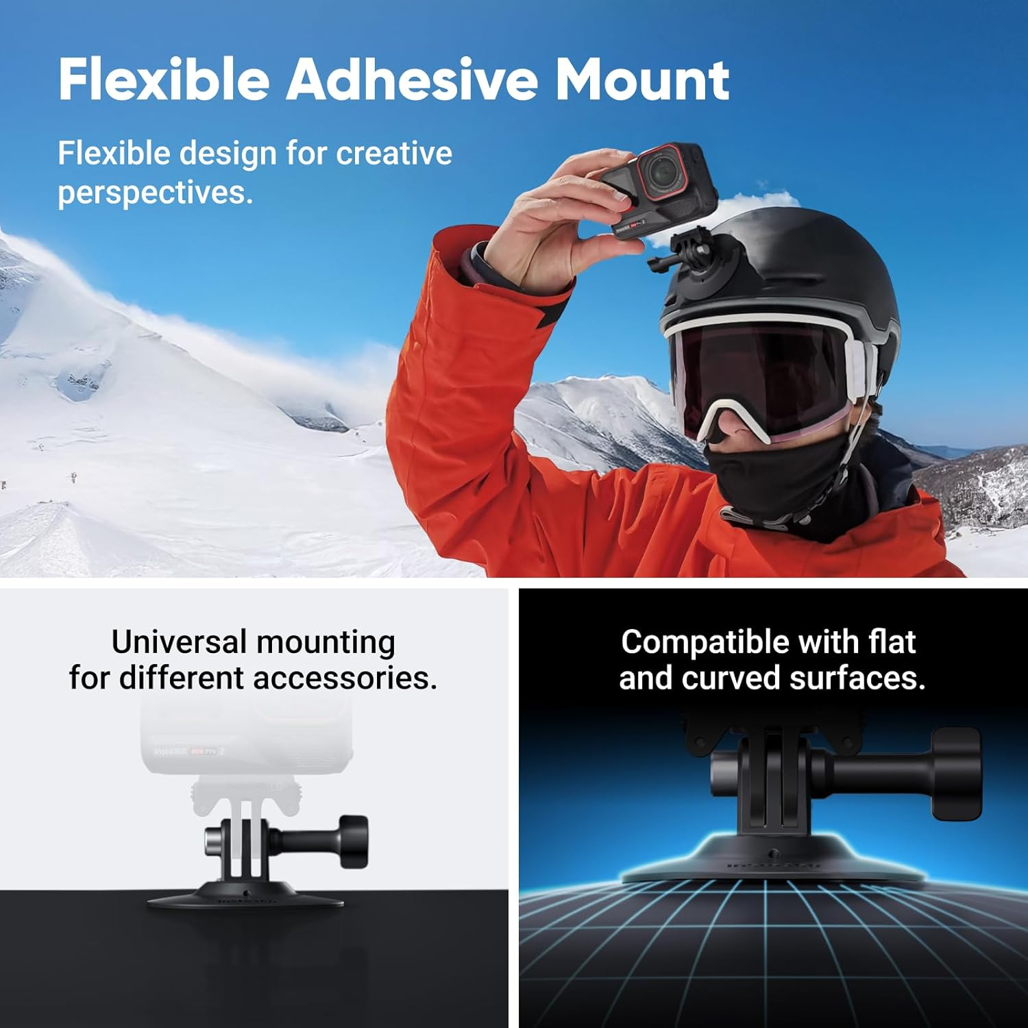 Insta360 Ace Pro 2 Winter Bundle -8K Waterproof Action Camera Co-Engineered with Leica, 1/1.3" Sensor, Dual AI Chip, Leading Low Light, Superior Audio, Flip Screen & AI Editing for Vlogs, Motorcycling image number 2