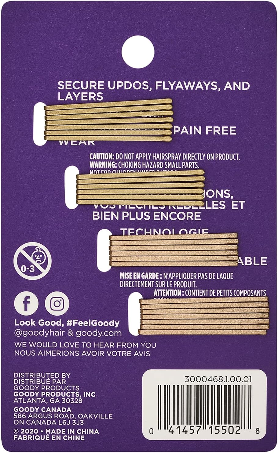 Goody Slideproof Hair Bobby Pins, 26 Count, Metallic Blonde, Slideproof and Lock-In Place, Suitable for All Hair Types, Pain-Free Accessories for Women, Men, Boys and Girls, All Day Comfort - 48 Count (Pack Of 1), Black image number 4