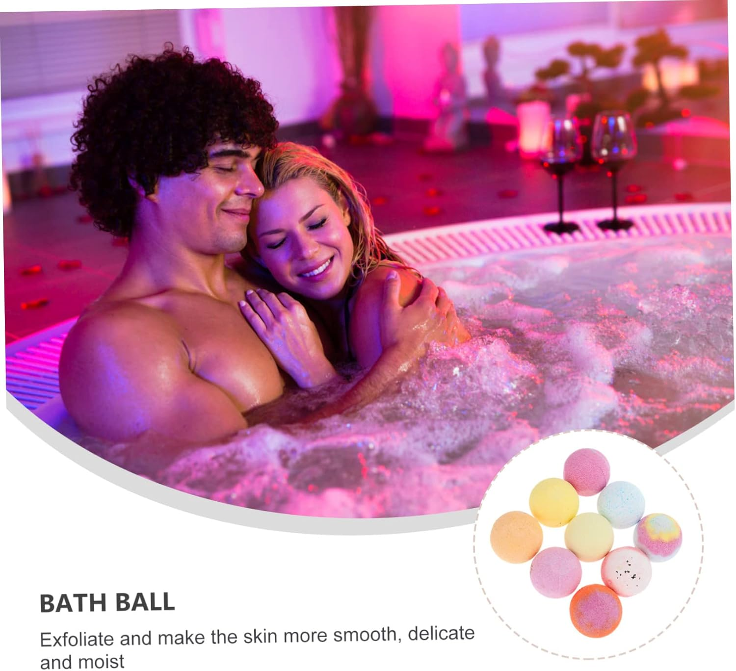 Baluue 9Pcs Healthy Luxury Spa Shower Balls Aromatherapy Bath Salt Balls Face Body Cleanser image number 3