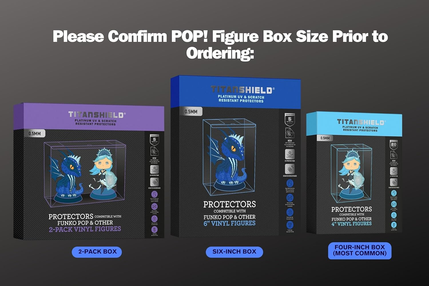 Titanshield 0.5Mm Platinum UV and Scratch Resistant Pop Protectors Sleeve Case Compatible with Funko - 2 Pack Pop! Vinyl Figures (10 Count) image number 2