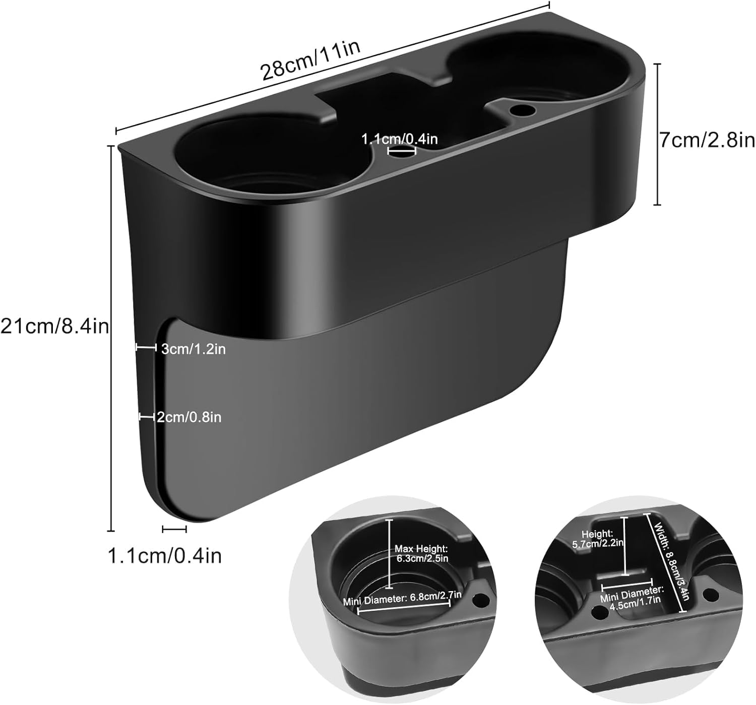 Eeekit Car Seat Seam Wedge Cup Holder, Cell Phone Holder, Food Drink Bottle Mount Stand, Storage Organizer Multifunction Glove Box Car Accessories image number 1