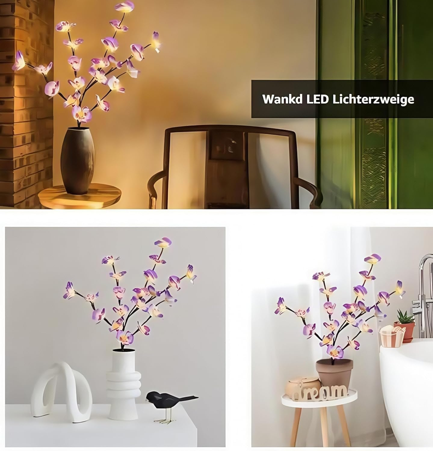 Esoes Light Branches Decorative Light Decorative Branches Light Branches LED Lights Branches Light Tree LED Tree Light Branch Decorative Lighting for Indoor Outdoor Use (Purple Pink) image number 2