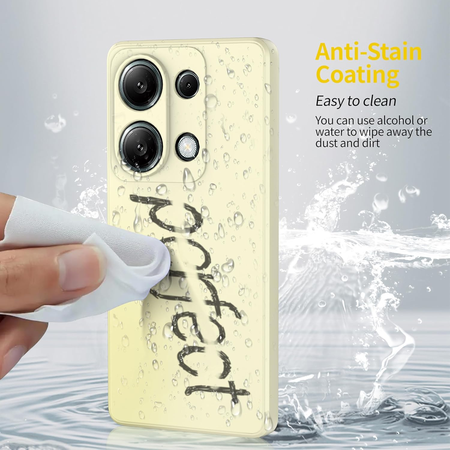 Watana Redmi Note 13 Pro 4G Case, Soft Touch Silicone Mobile Phone Case, Shockproof, Dustproof, Non-Slip Full Body Armour with Microfibre Lining for Redmi Note 13 Pro 4G, White image number 5