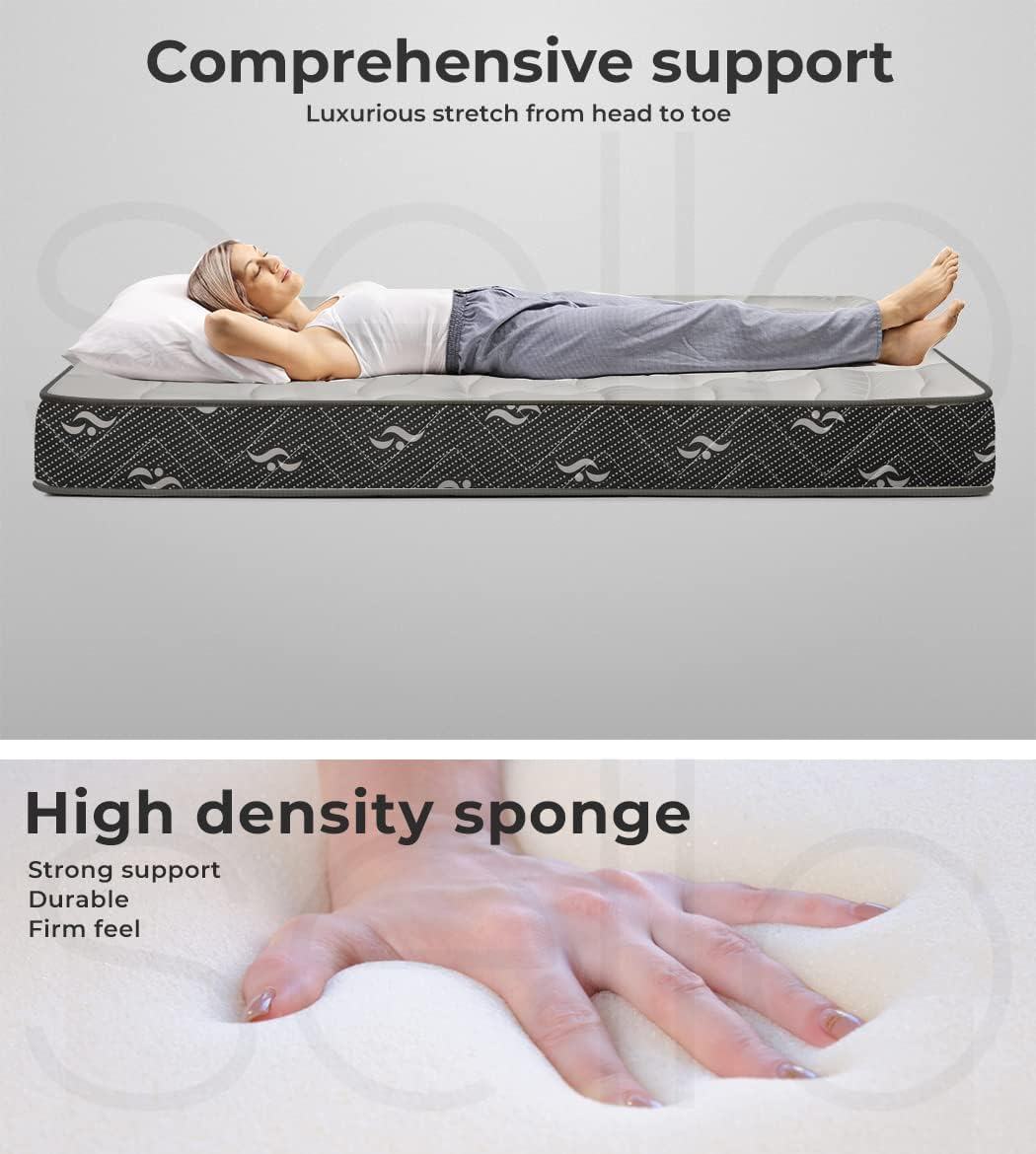 Dreamz King Single Mattress Hypo-Allergenic Materials, 16Cm Thickness, with 5-Zone Pocket Spring System,High-Density Foam Tight Top, Medium Firm Coil Bedding, Breathable Top, 15Yrs Warranty, White image number 5